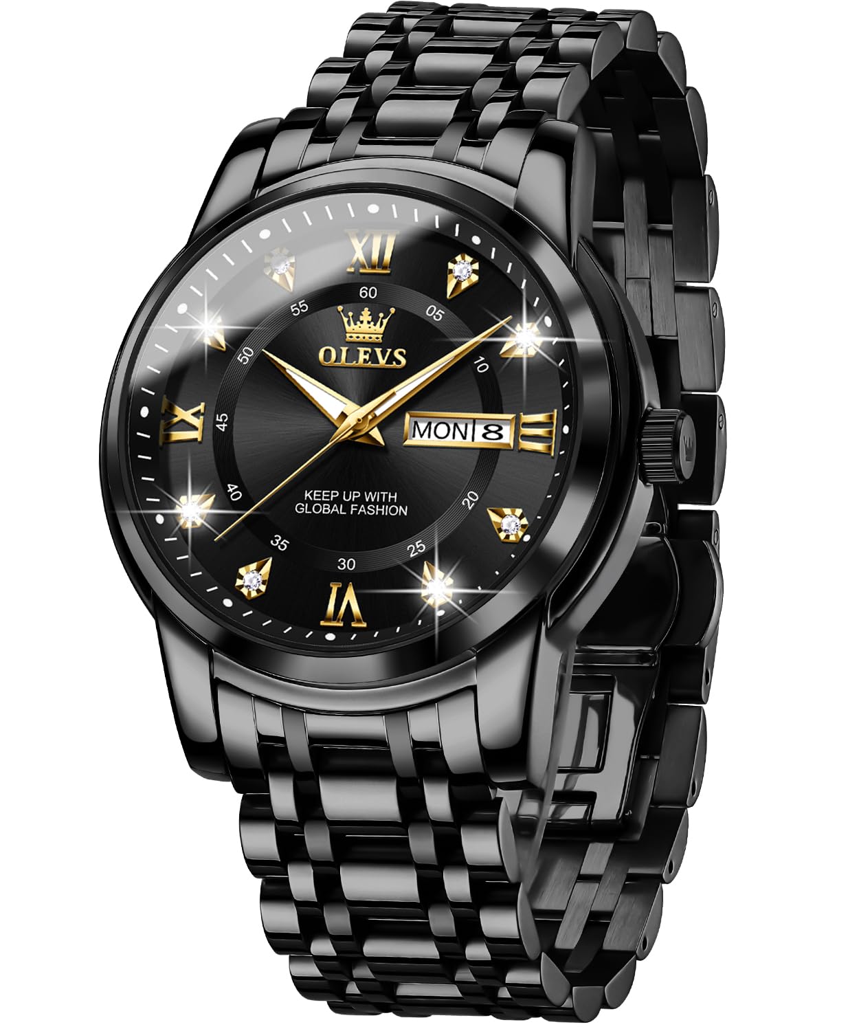 OLEVS Men Watch Analog Wood Wirst Watches Luxury Dress - Product Imagery