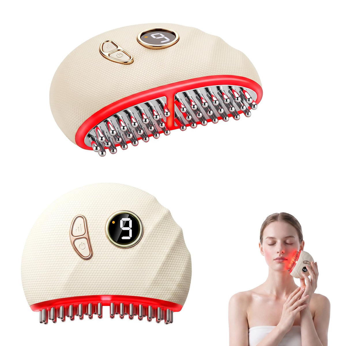 Electric Gua Sha Tool for Face Neck with Heat Vibration LED - Zowixel Official Imagery - 2