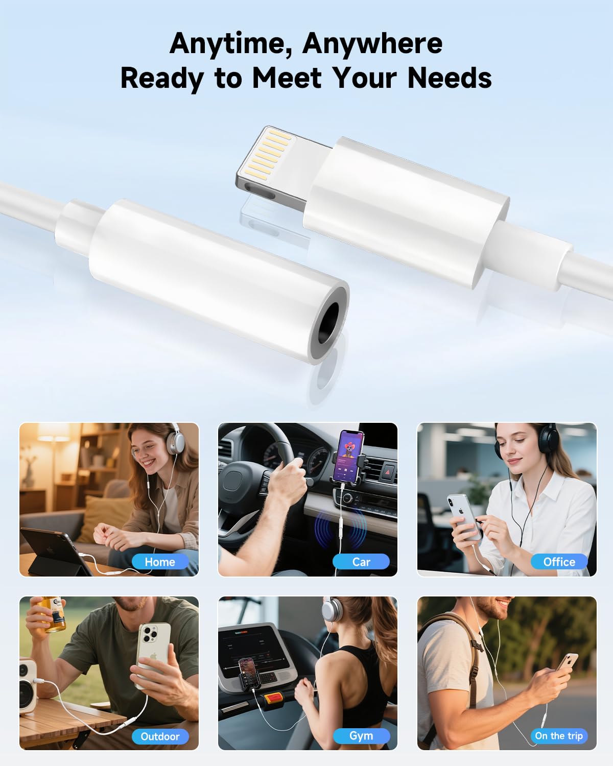 Seulliya   2 Pack Lightning to 3.5 mm Headphone Jack Adapter, iPh - Seulliya Official Product View 6