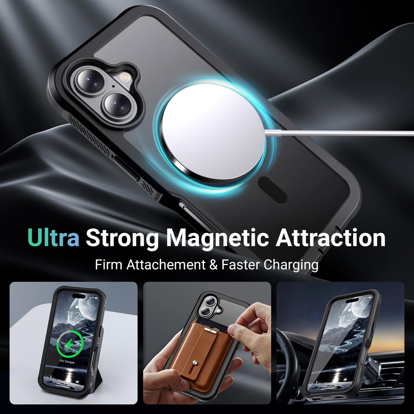 jaroco Magnetic for iPhone 17 Case Heavy Duty Protection Black - jaroco Official Product View 4