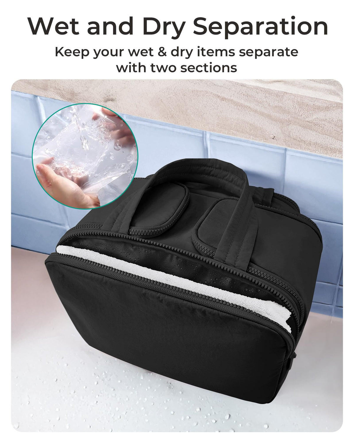 BAGSMART Travel Toiletry Bag Lightweight Large Wide open - BAGSMART Official Imagery - 5