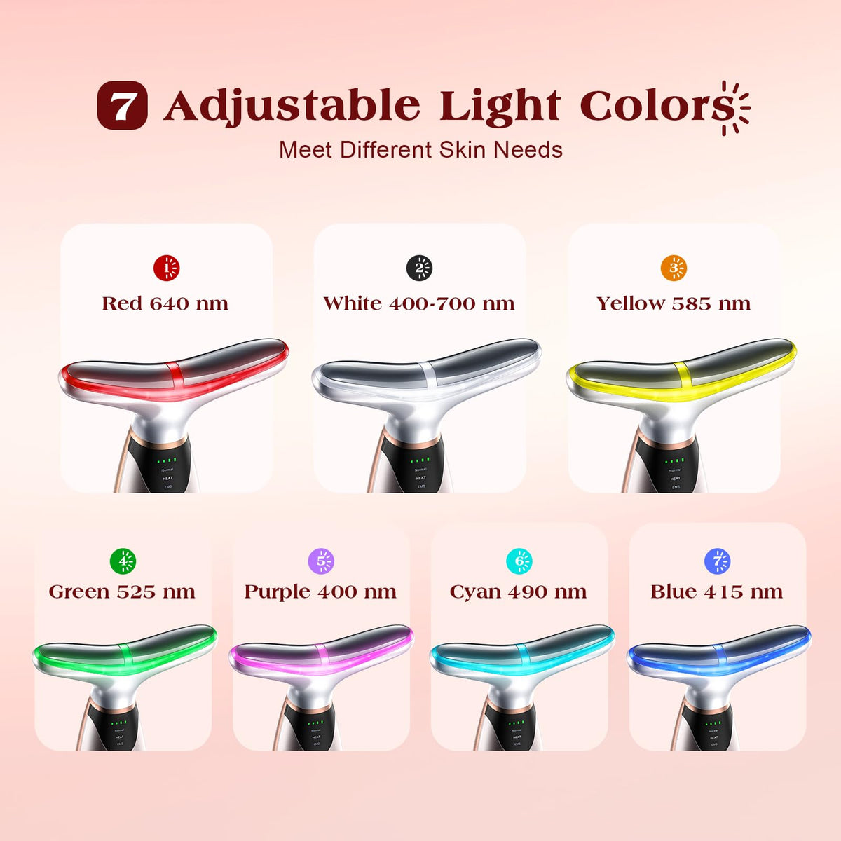 Pedete Facial Massager 7 Colors Red Light Therapy for Face - pedete Official Imagery - 3