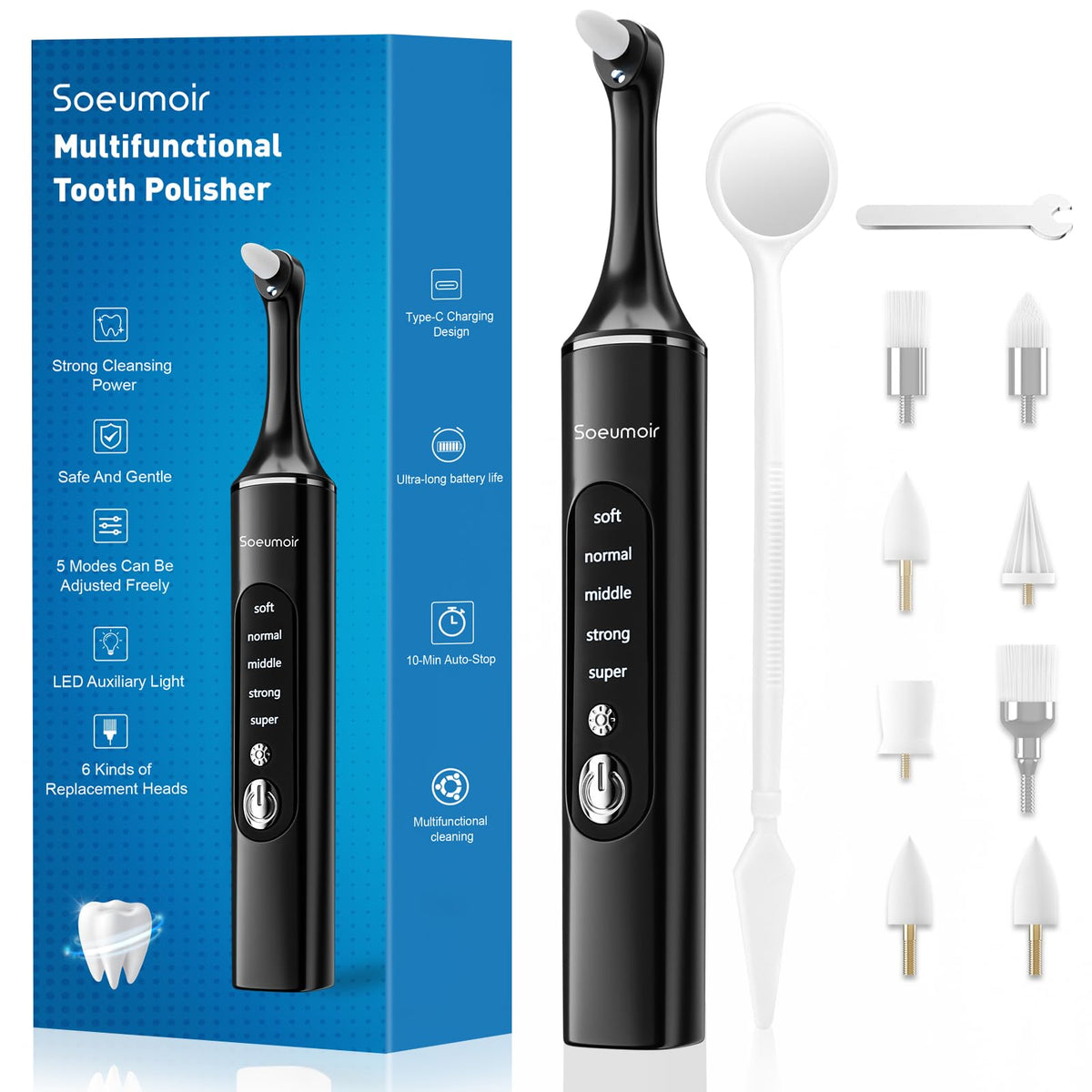 Tooth Polisher Rechargeable Tooth Whitening Kit for Teeth - Soeumoir Official Imagery - 2
