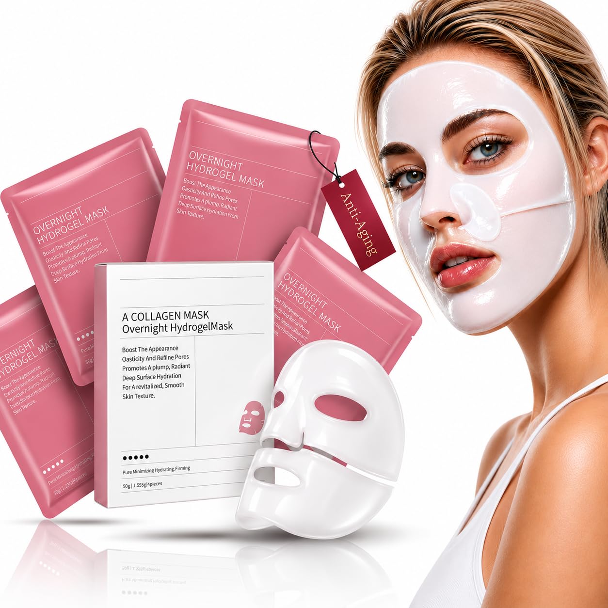 Premium 4-Pack bio-collagen real deep mask Hydrogel, beauty - GARDERIE