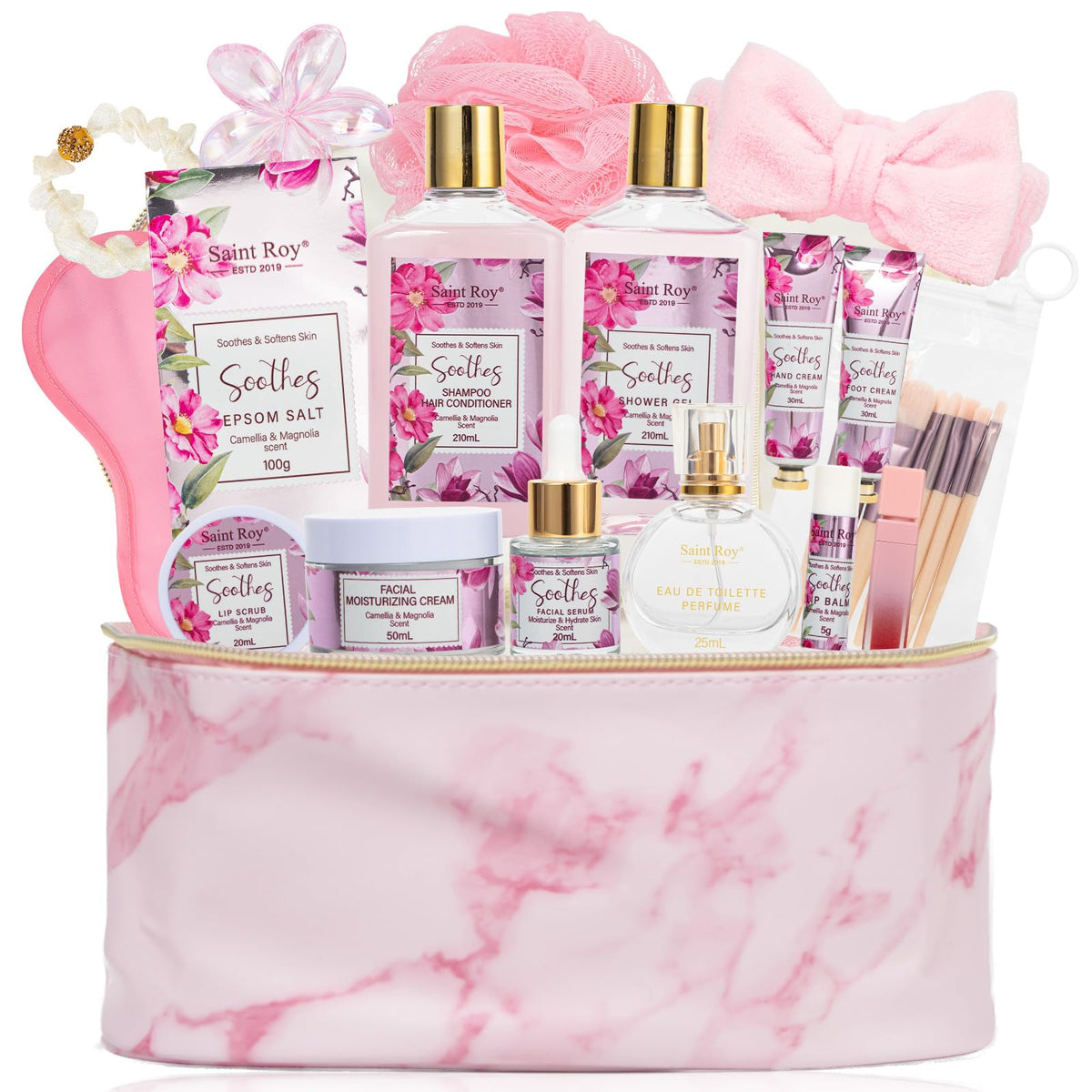 27Pcs Bath Body Spa Basket for Women Beauty Care Kit Spa Kit - Saint Roy Official Imagery - 2