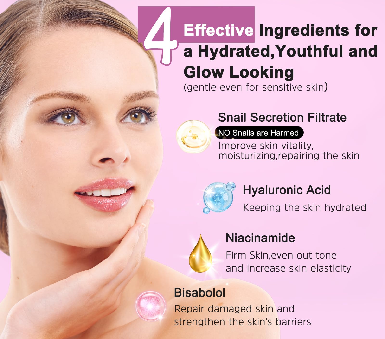 Skin Care Set, 5-Piece Hydrating &amp; Soothing Snail Mucin - GEBEATY
