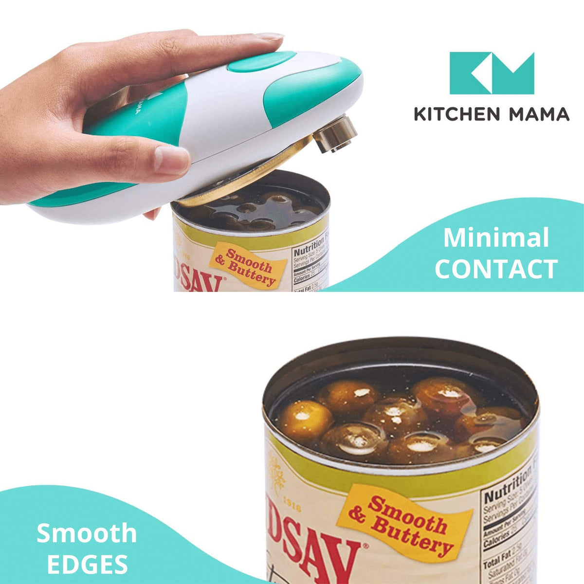 Kitchen Mama Auto Electric Can Opener Battery Operated Teal - Kitchen Mama Official Imagery - 4