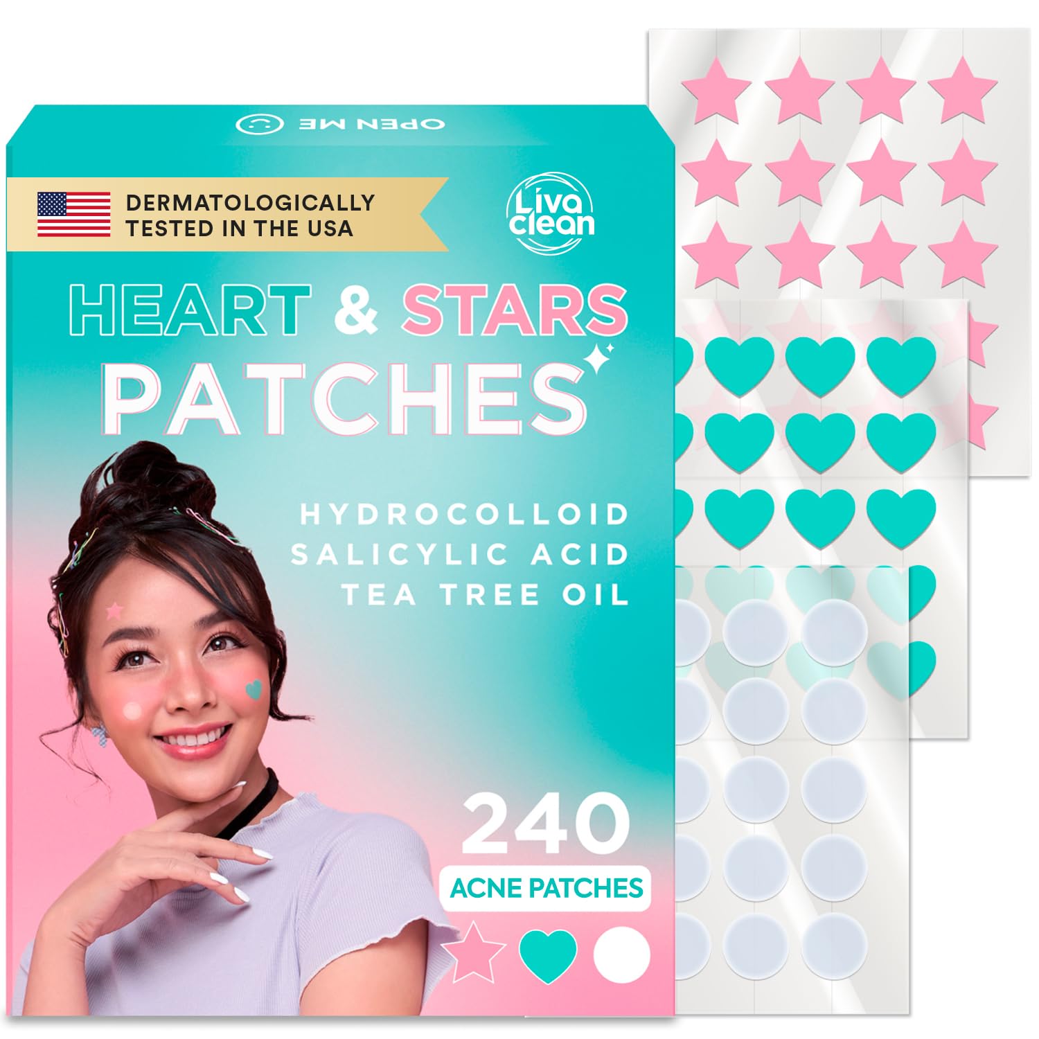 Livaclean 240 CT Star Pimple Patches for Face + 330 CT Acne - LivaClean