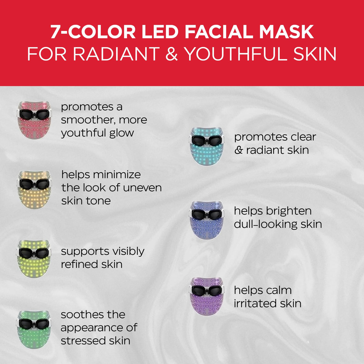 Mirabella 7 Color LED Facial Mask Wireless Rechargeable - Mirabella Official Imagery - 5