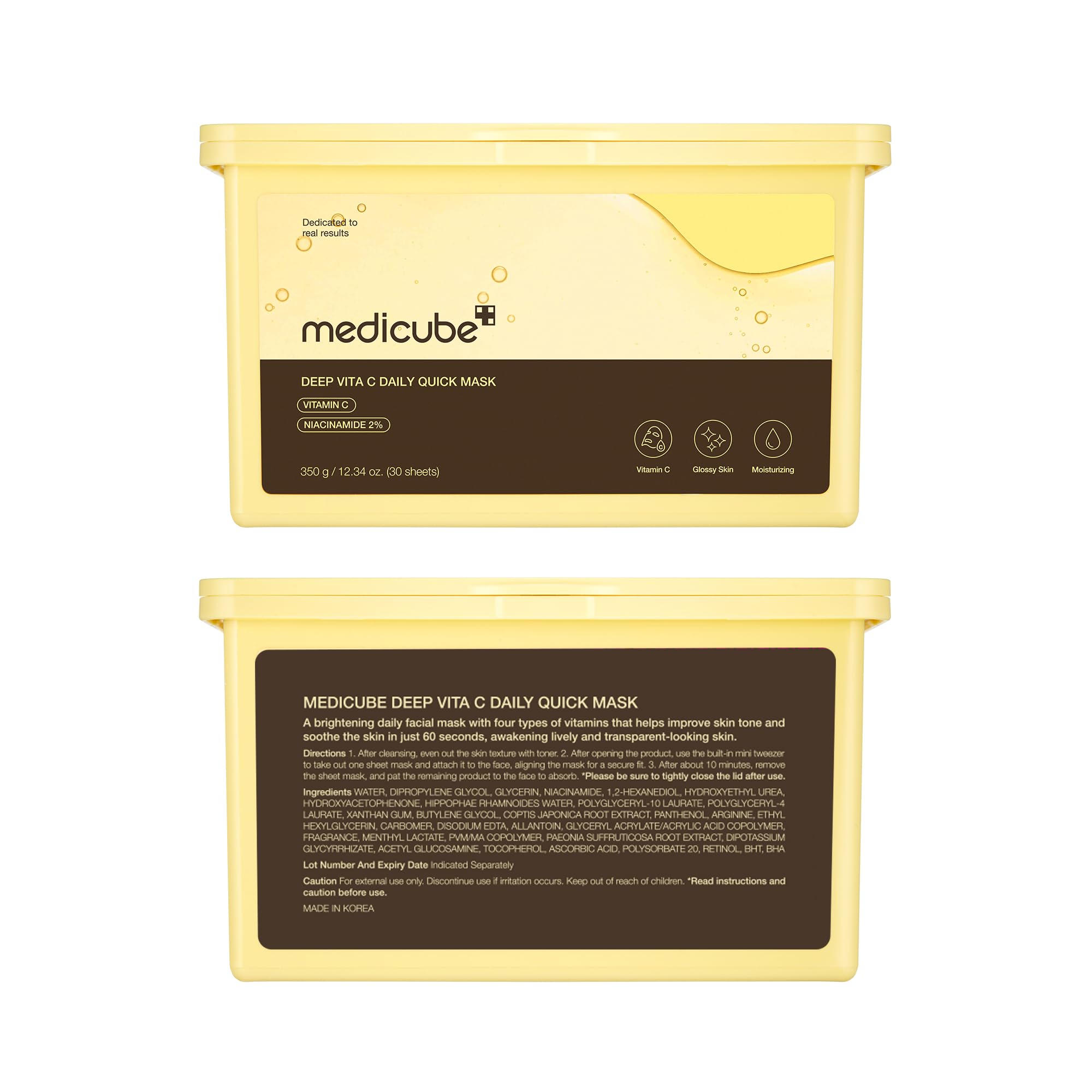 medicube Deep Vita C Daily Quick Sheet Masks, 30 Sheet, Value - medicube