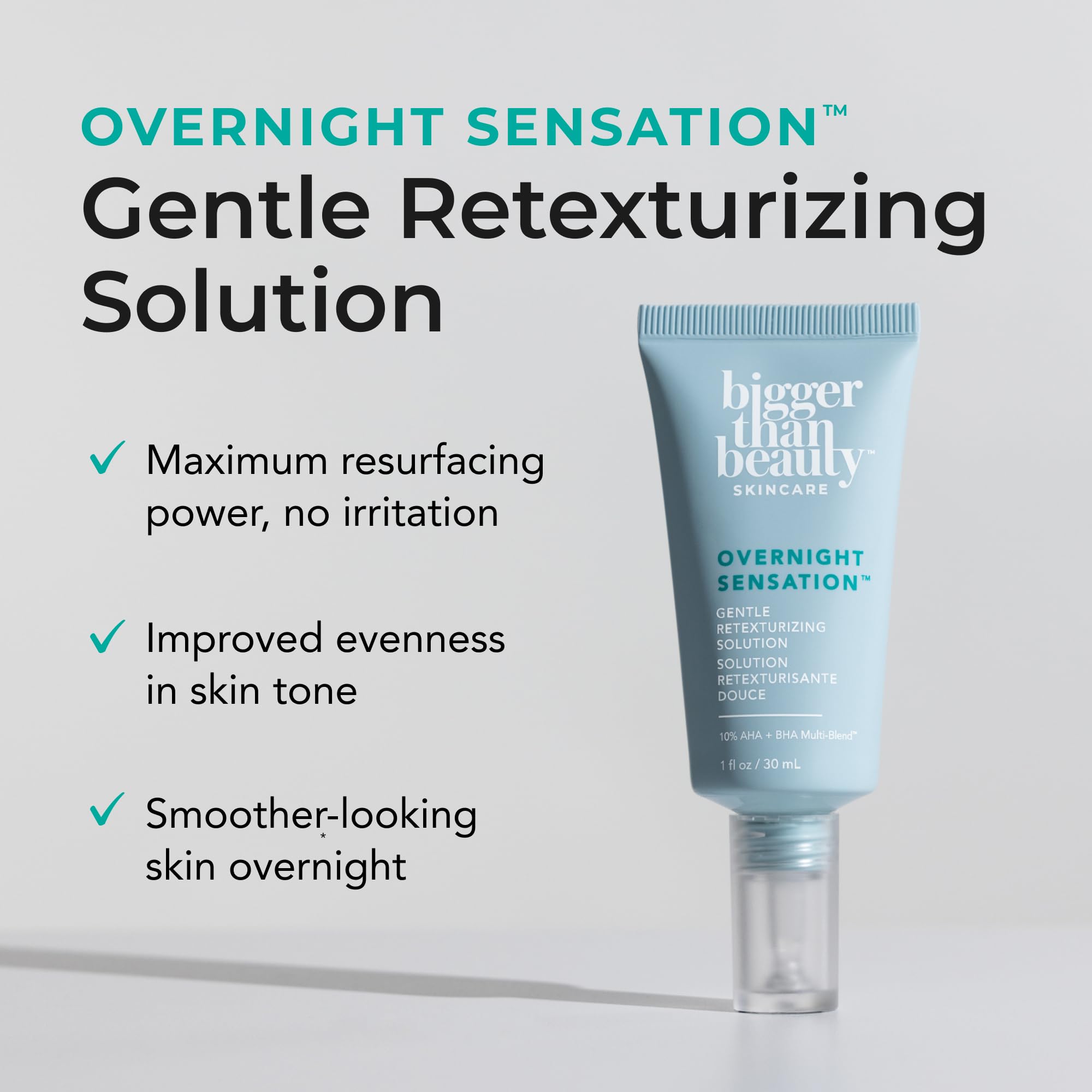 Bigger Than Beauty Overnight Sensation Retexturizing Solution, - Bigger Than Beauty Skincare
