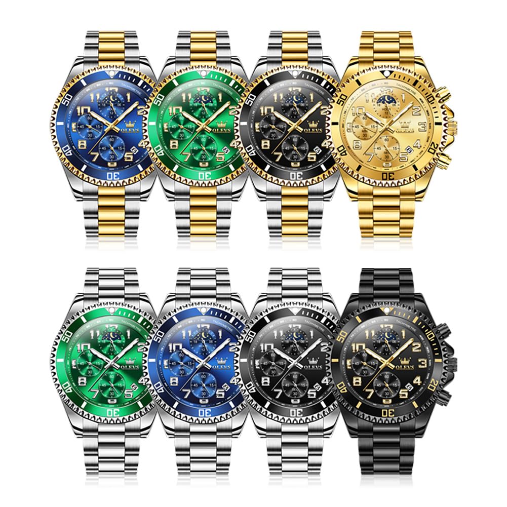 OLEVS Watches for Men Stainless Steel Dress Men Watch with Date - View 5