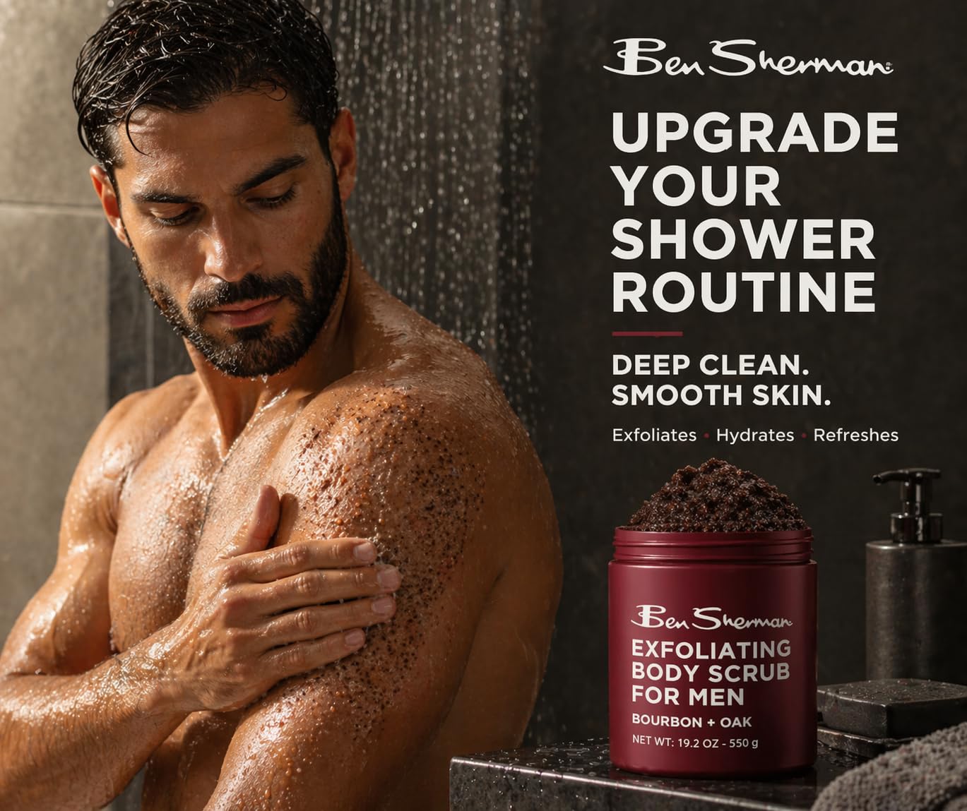 Ben Sherman Exfoliating Body Scrub with Shea Butter Vitamin A and C, - Ben Sherman Official Product View 3