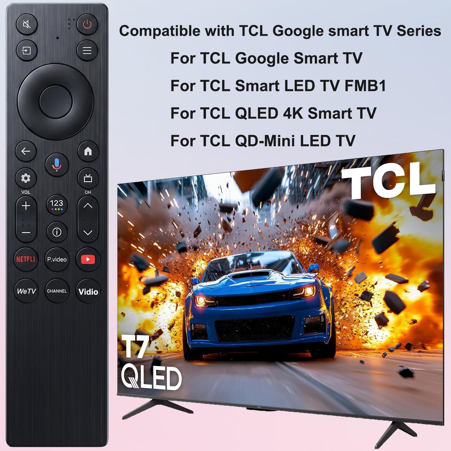 VEPRAG New Voice Remote Control for TCL TV Remote,for TCL Google - VEPRAG Official Product View 5