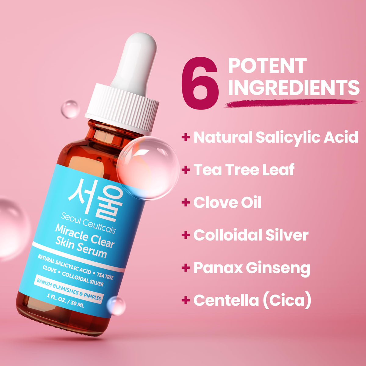 SeoulCeuticals Korean Acne Serum Miracle Clear for Acne - SeoulCeuticals Official Product Imagery - 5
