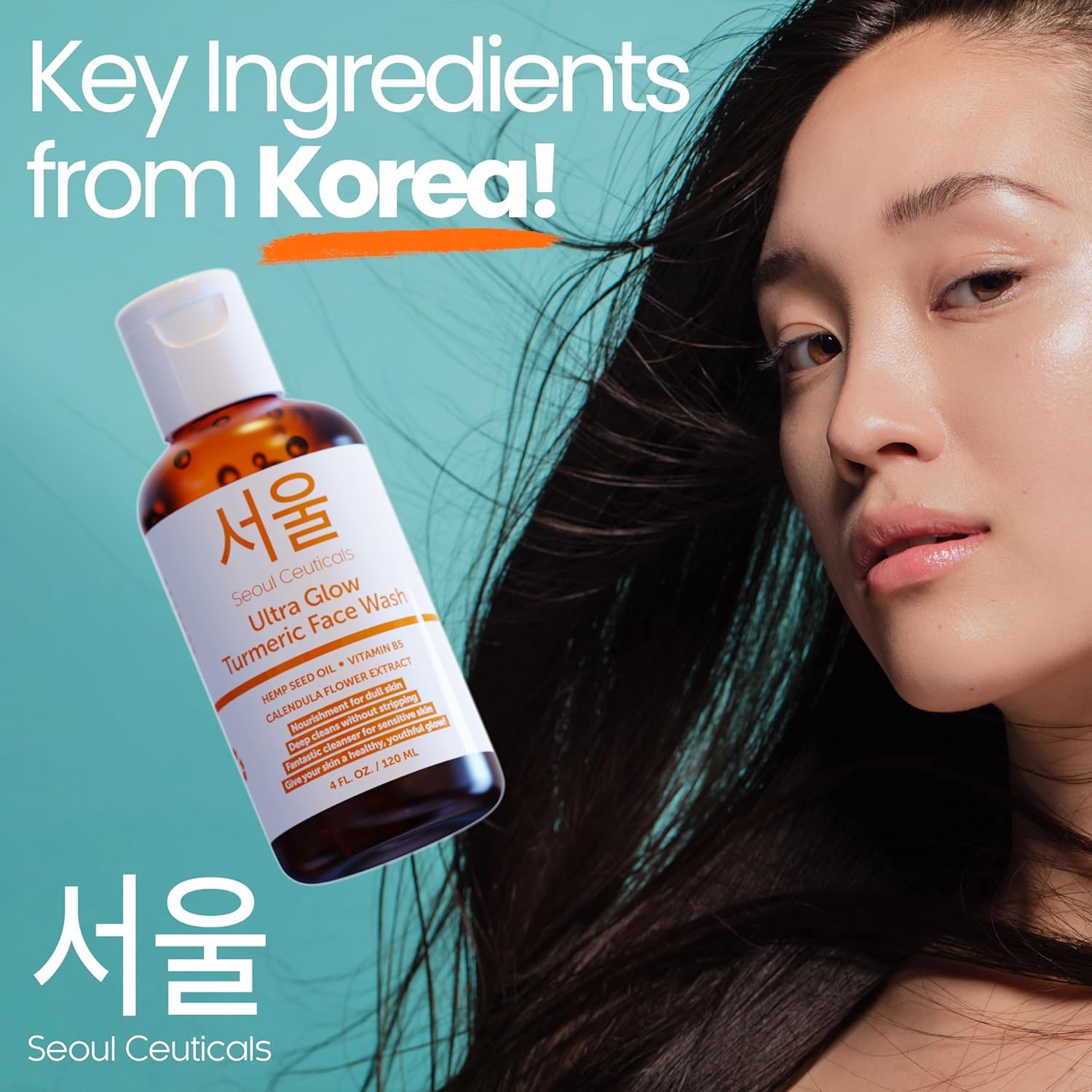 SeoulCeuticals Korean Turmeric Face Wash Brightening - SeoulCeuticals Official Product Imagery - 4
