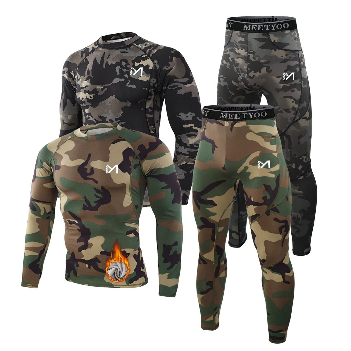 MEETYOO Thermal Underwear for Men Men s Base Layer 2 Sets - MEETYOO Official Imagery - 2