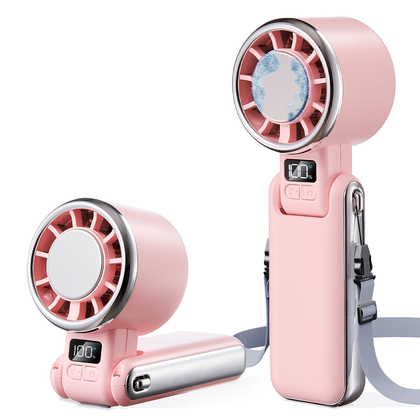 SHEWIND Portable Handheld Fan with Ice Cooling-5 Gear High Speed Turbo - View 9