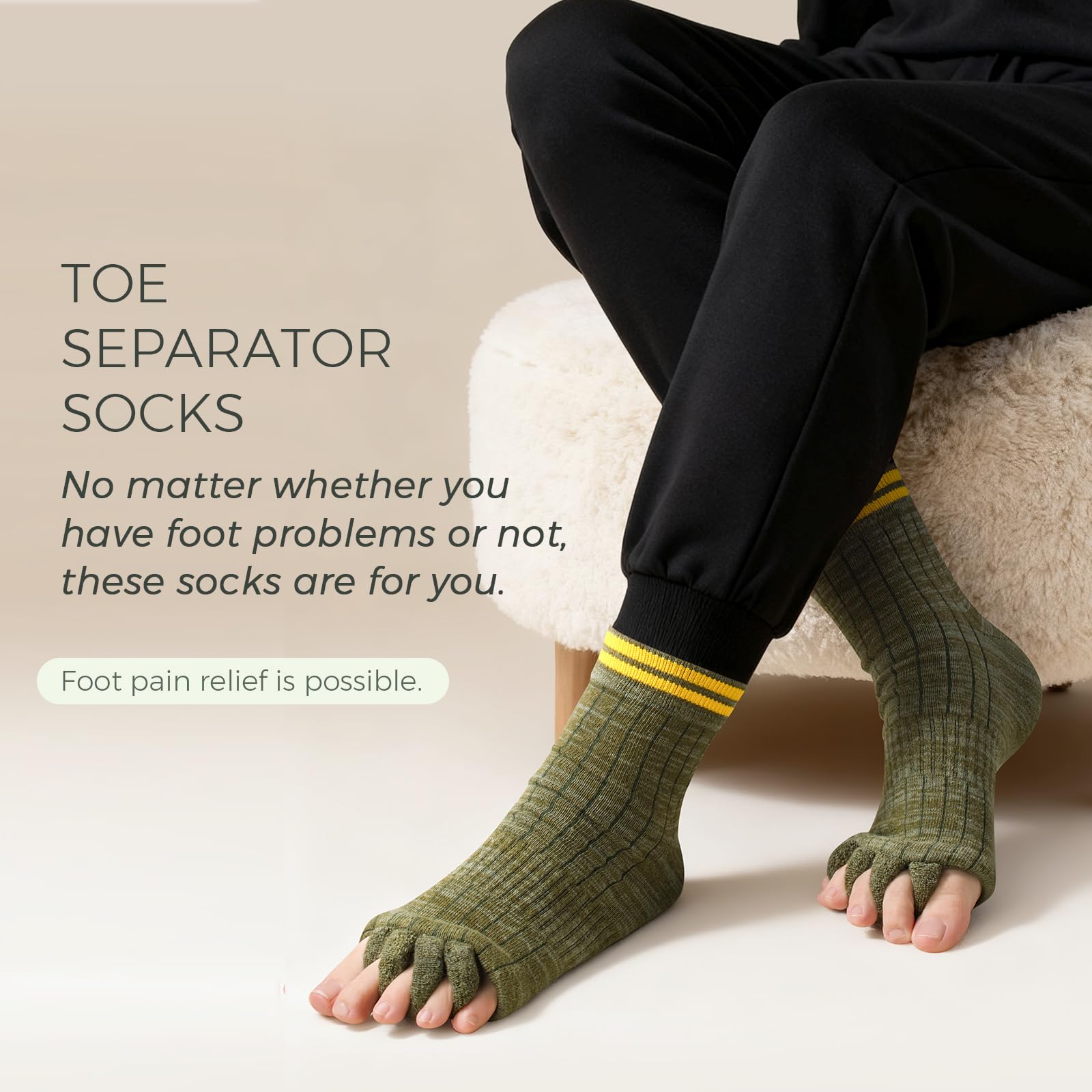 Burning Barefoot Toe Separator Socks – Foot Alignment & Pain Relief