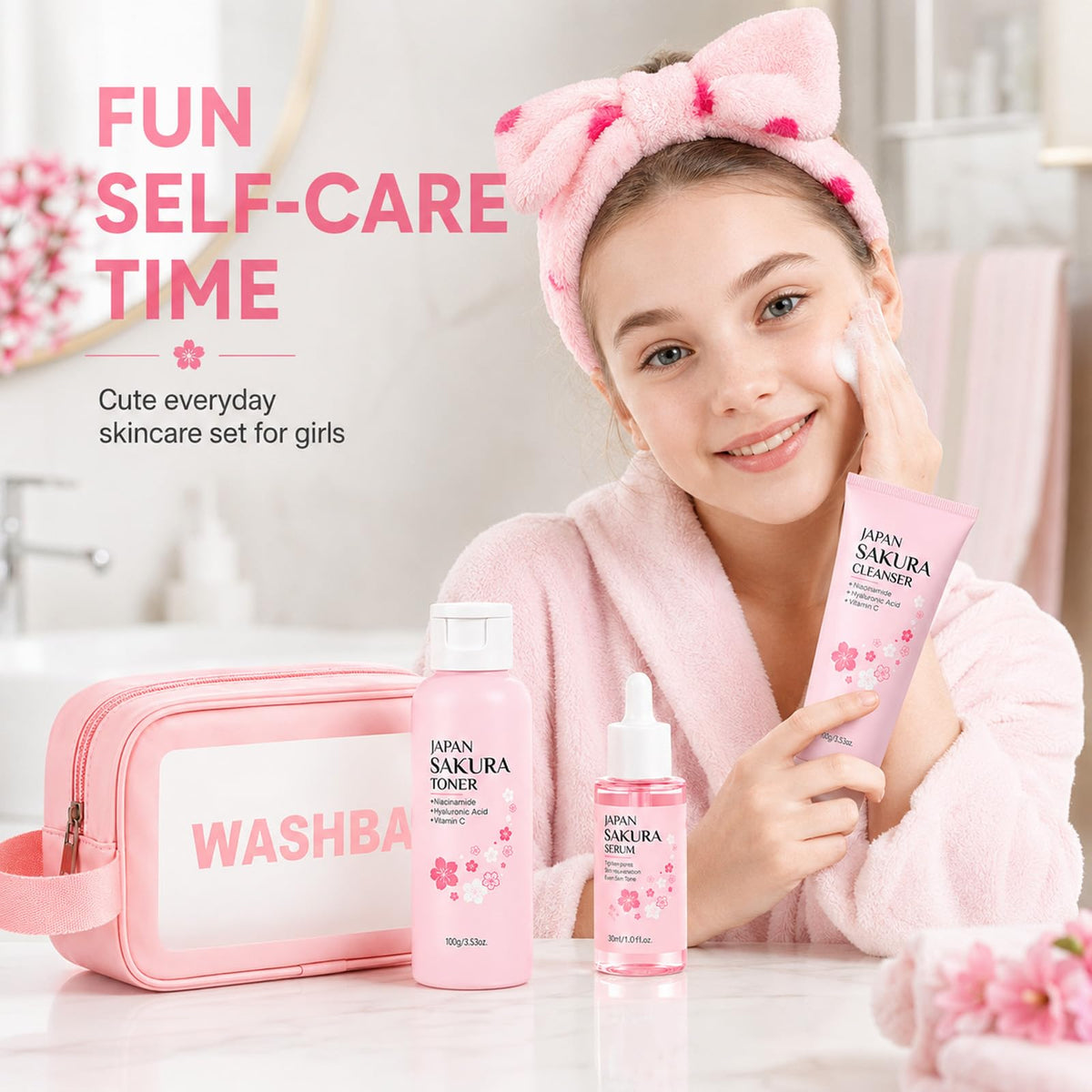 Sakura Skin Care Set for Kids Teen Girls Birthday Christmas - Sulily Official Imagery - 4