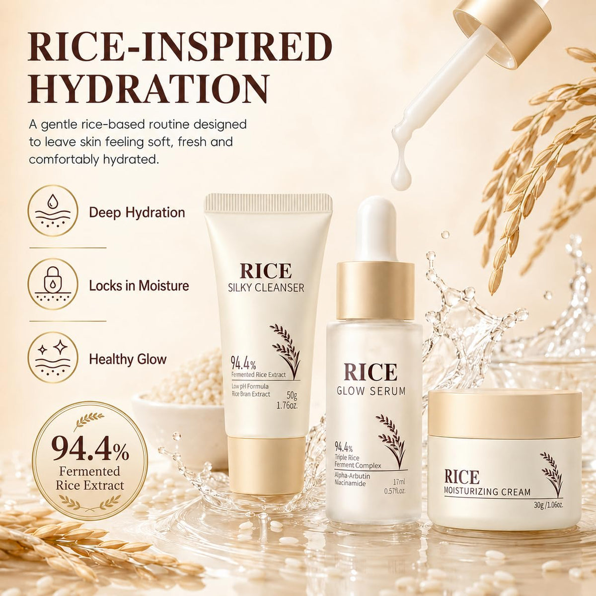 10PCS Rice Skincare Sets Korean Skin Care Kit Face Care Set - MrCuvaryas Official Imagery - 4