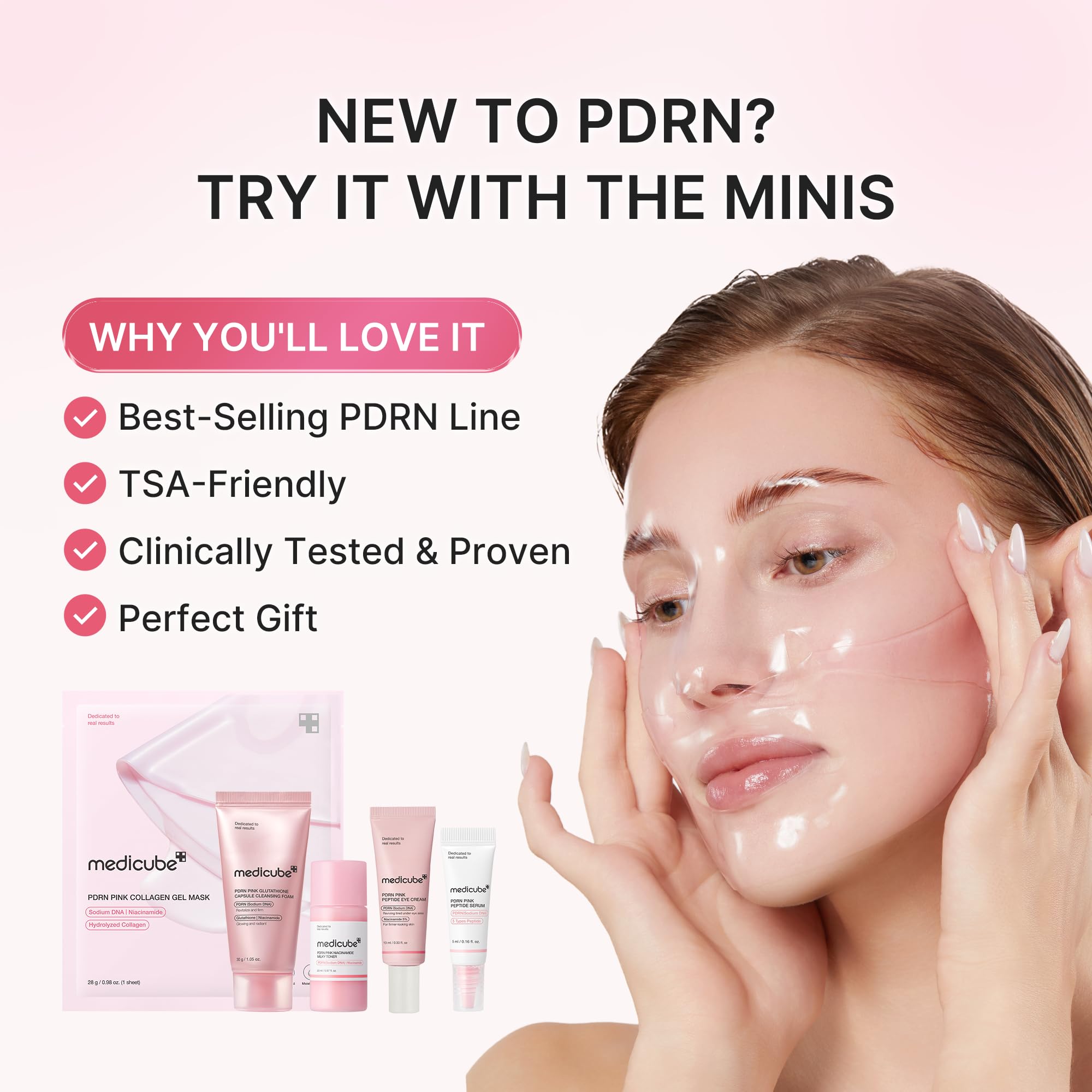 medicube PDRN Glow Essentials Kit, Mini Skincare Travel Set, - medicube