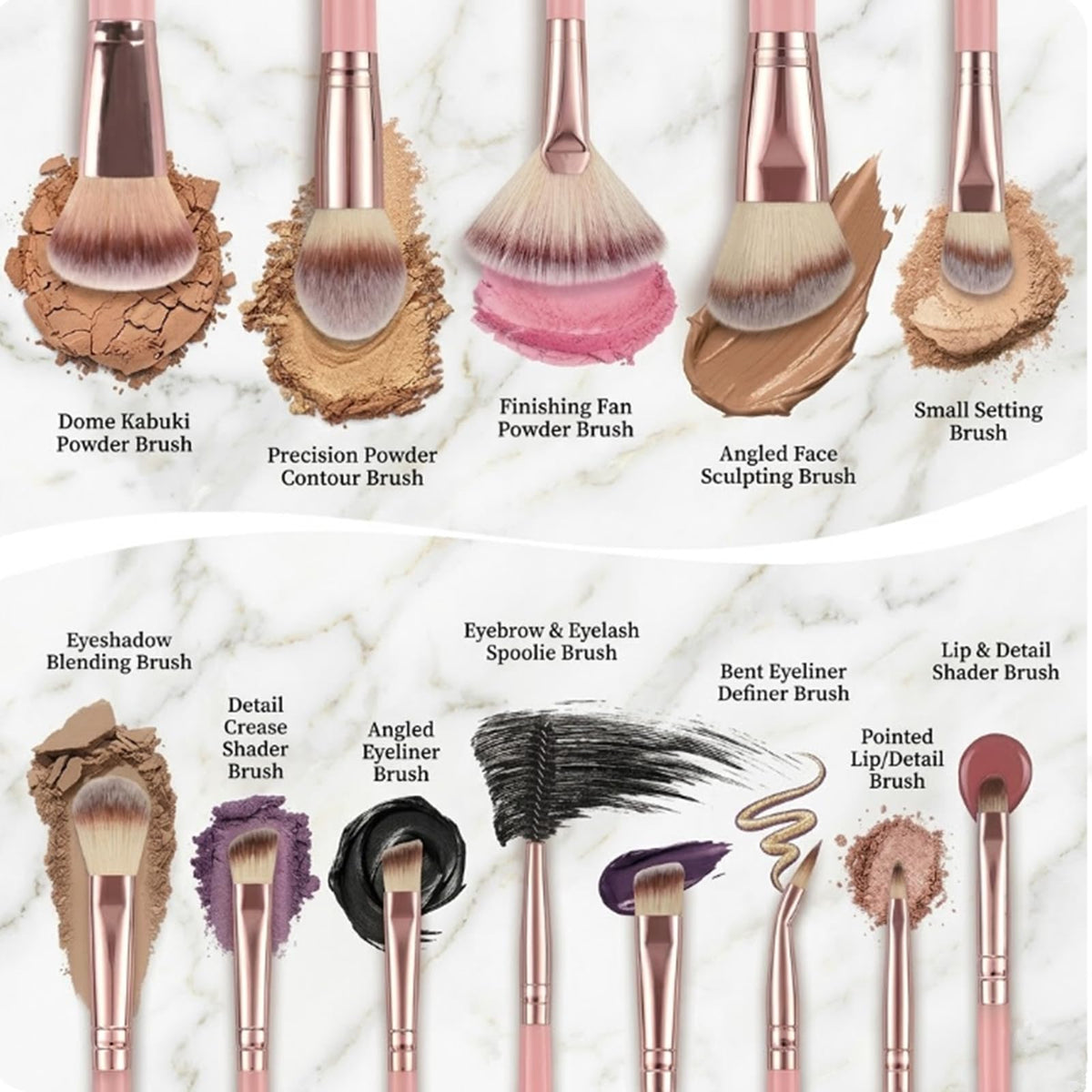 Pink Makeup Brush Set Professional Makeup Kit Multi - Xincusdiva Official Imagery - 3