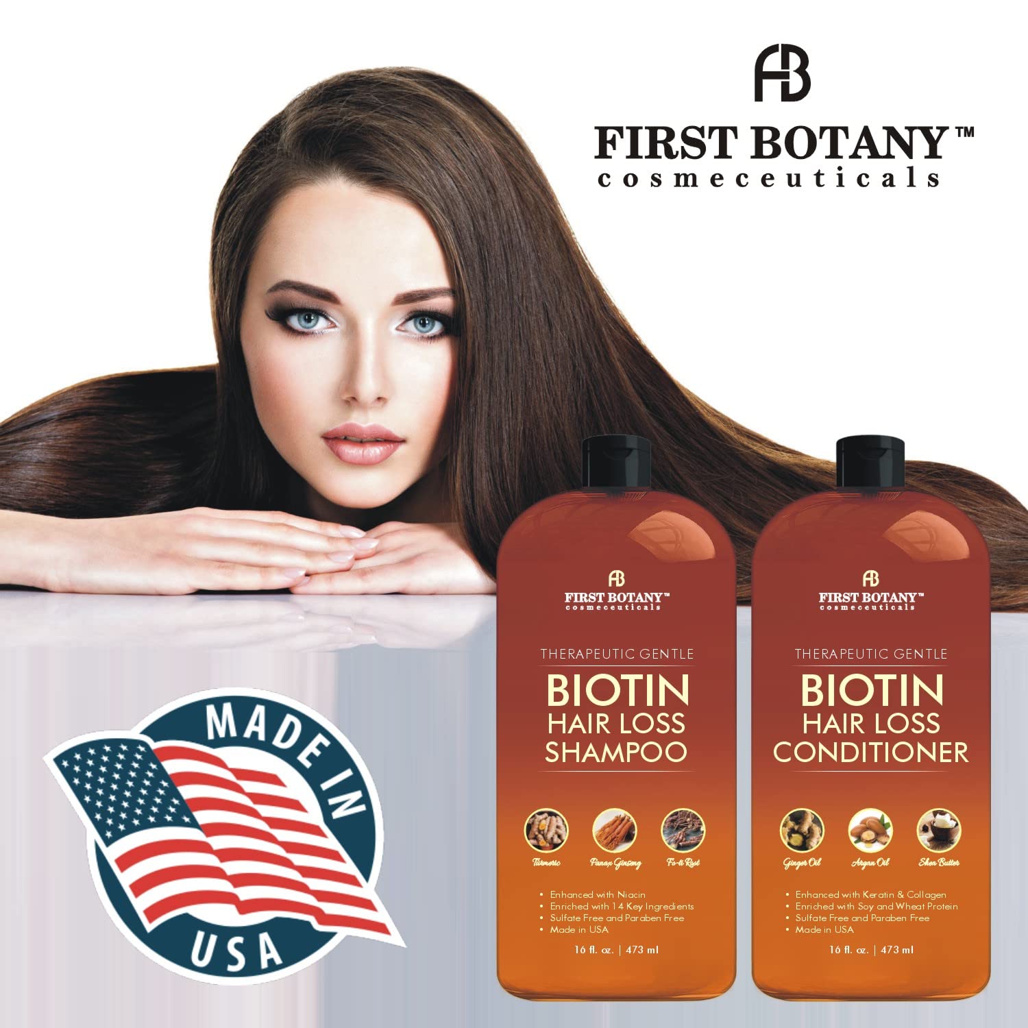 First Botany Hair Growth Shampoo & Conditioner Set with DHT Blockers, Sulfate - Free - First Botany Official Product View 3