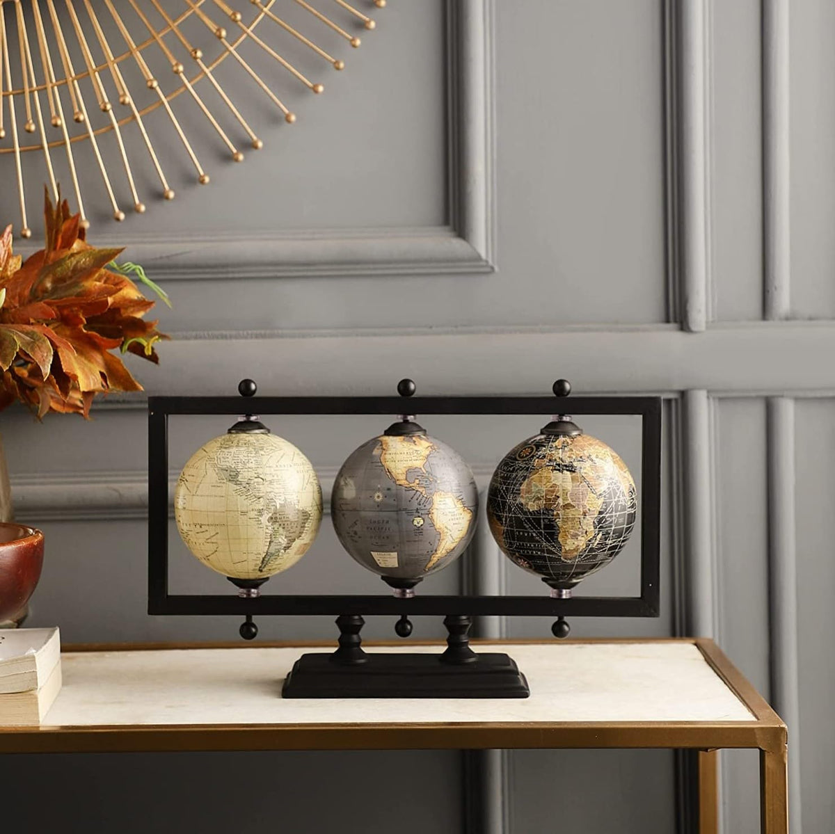 Set of 3 4 Earth Globe for Desk Elegant Office Decor World - RELY+ Official Imagery - 6