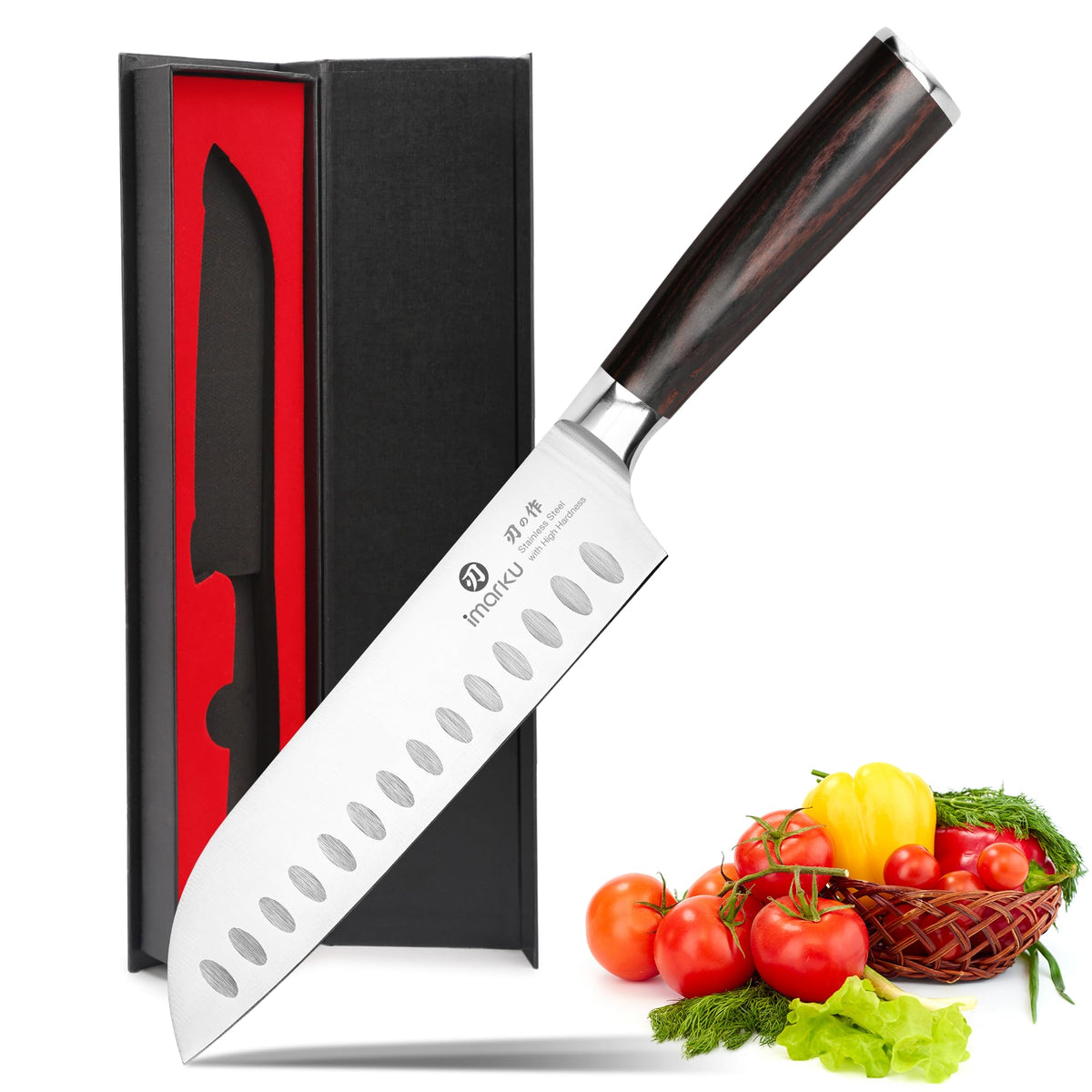 imarku Santoku Knife 7 Inch with Sharp Japanese High Carbon - imarku Official Imagery - 1