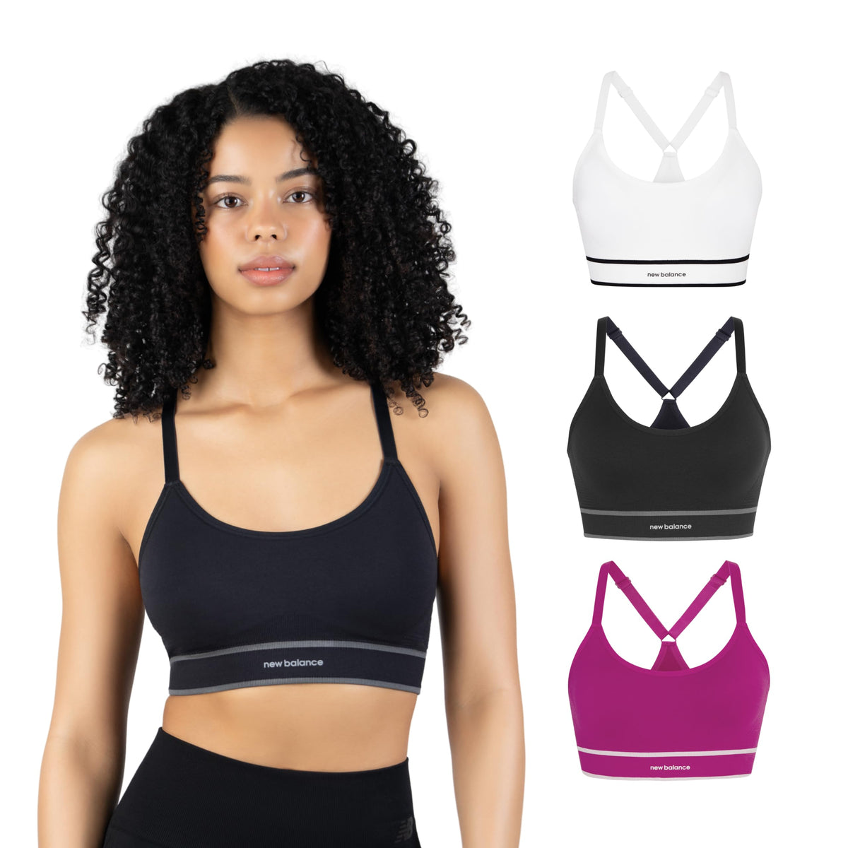 New Balance Women s Sports Bras 3 Pack Seamless Cami - New Balance Official Imagery - 5