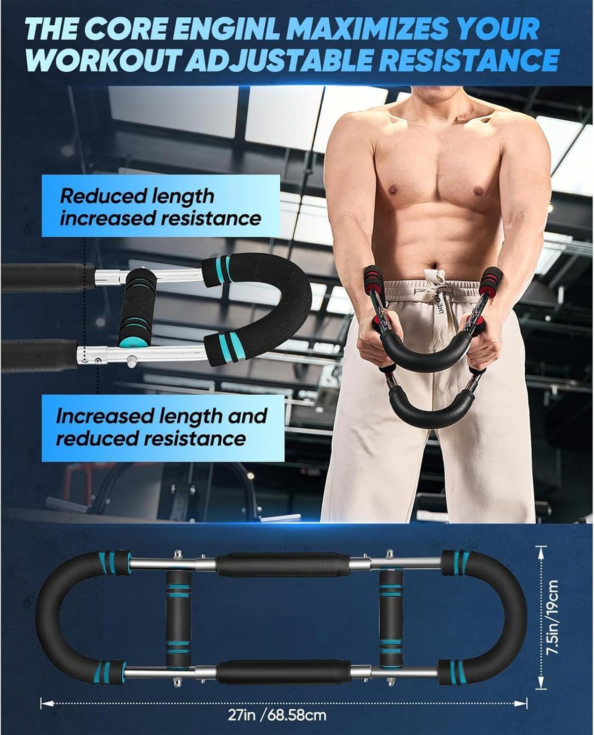 LYKAN Twister Arm Trainer 40 100lb Adjustable Chest Workout - LYKAN Official Imagery - 6
