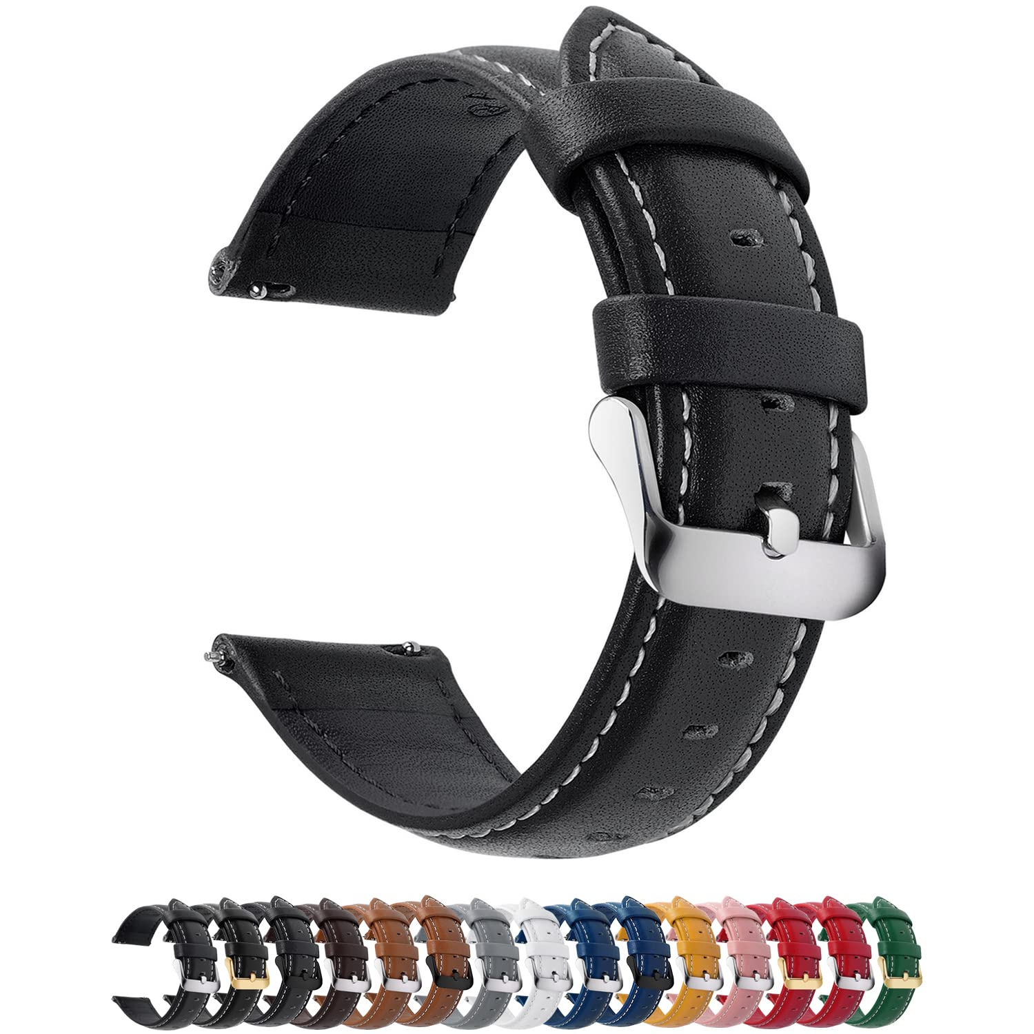 Fullmosa 12/14/16/18/19/20/21/22/24mm Quick Release Leather - Product Imagery