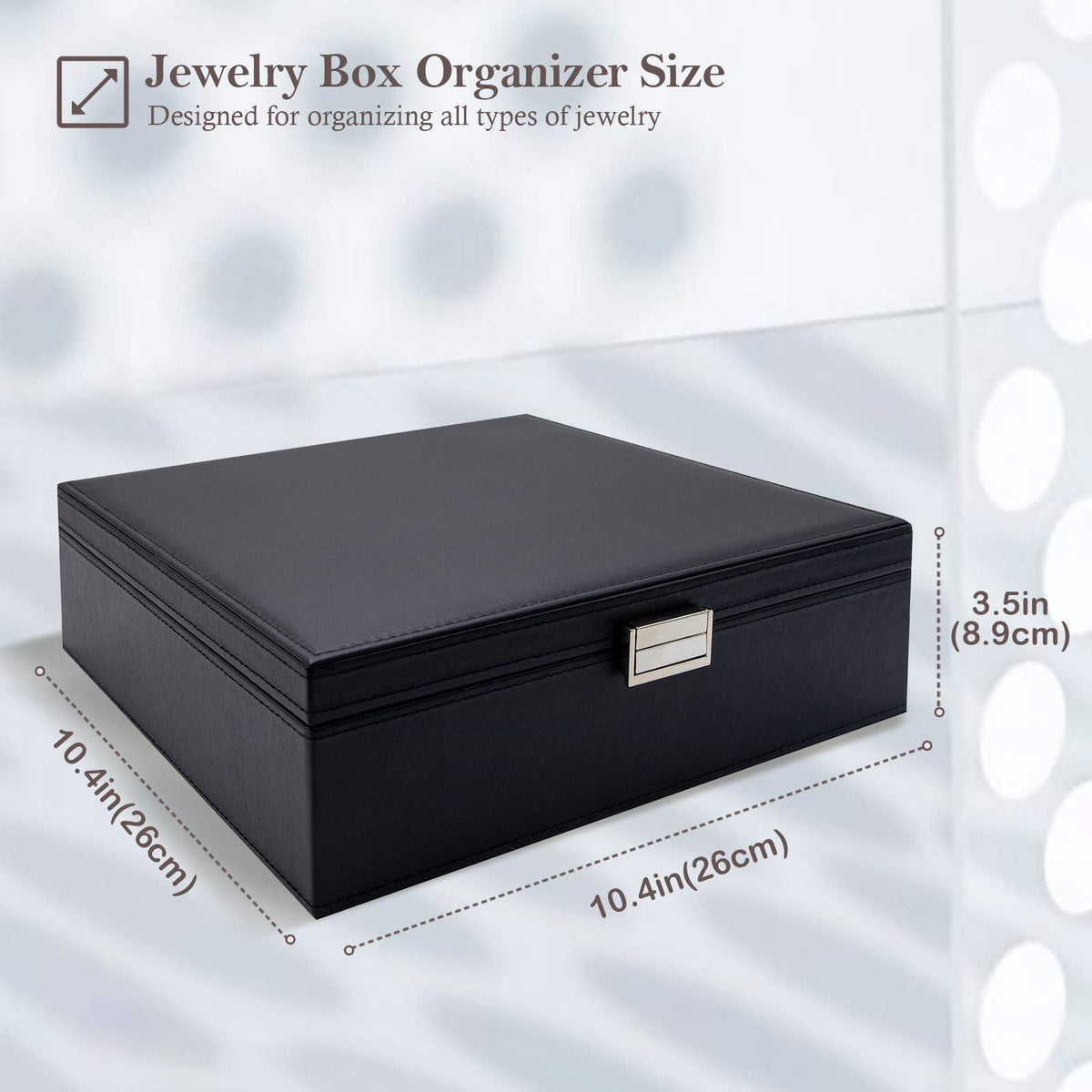 ProCase 2 Layers Jewelry Box for Women Black - ProCase Official Imagery - 4