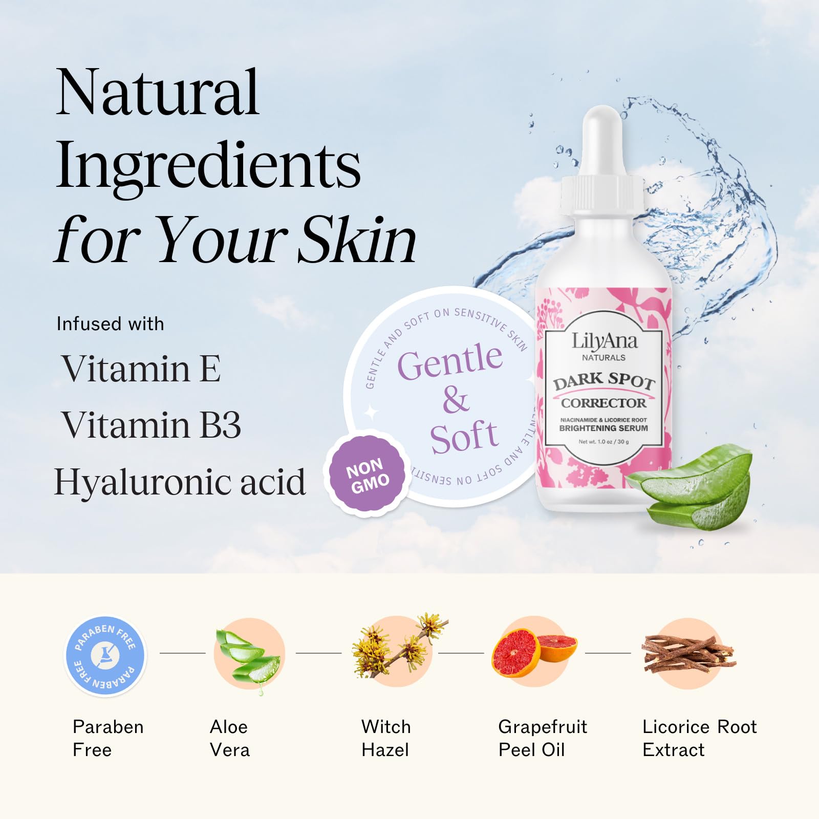 LilyAna Naturals Dark Spot Corrector for Face with Niacinamide, 1 oz