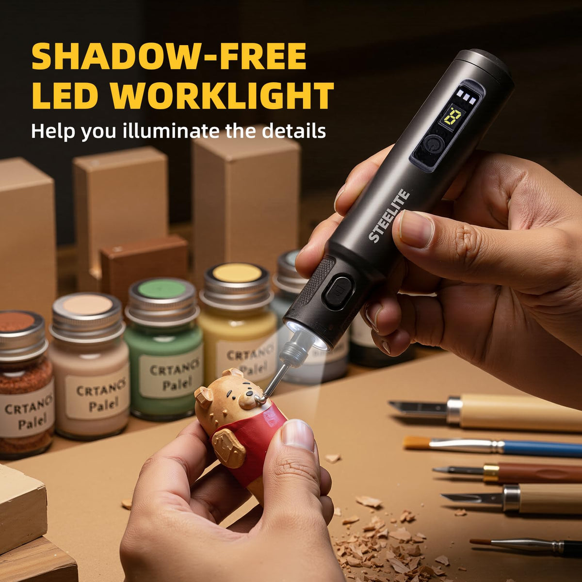 STEELITE Mini Cordless Rotary Tool Kit 6 Speed with 50 - Steelite Official Imagery - 6