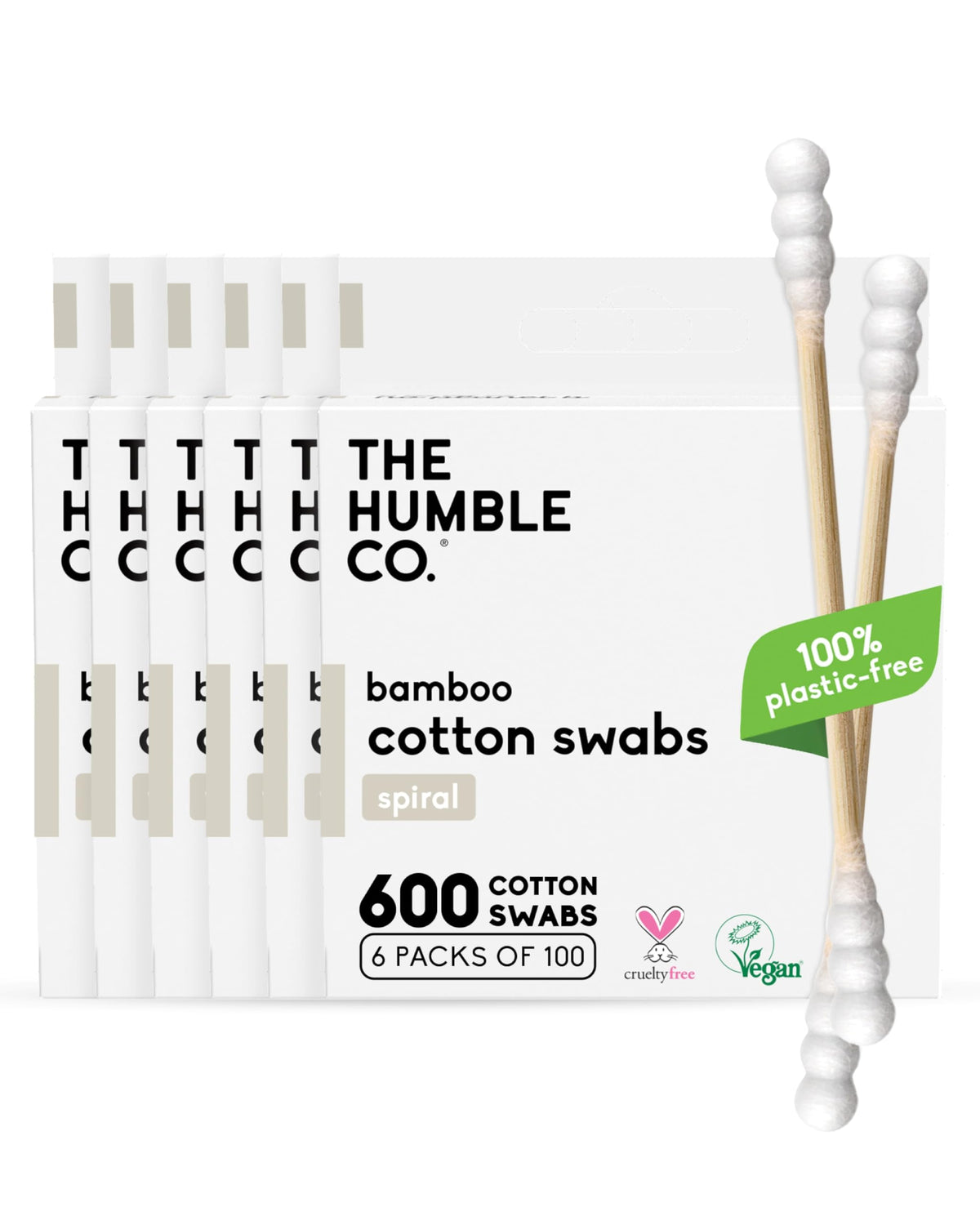 The Humble Co Bamboo Cotton Swabs Ear Cleaning Spiral Design - The Humble Co. Official Product Imagery - 1