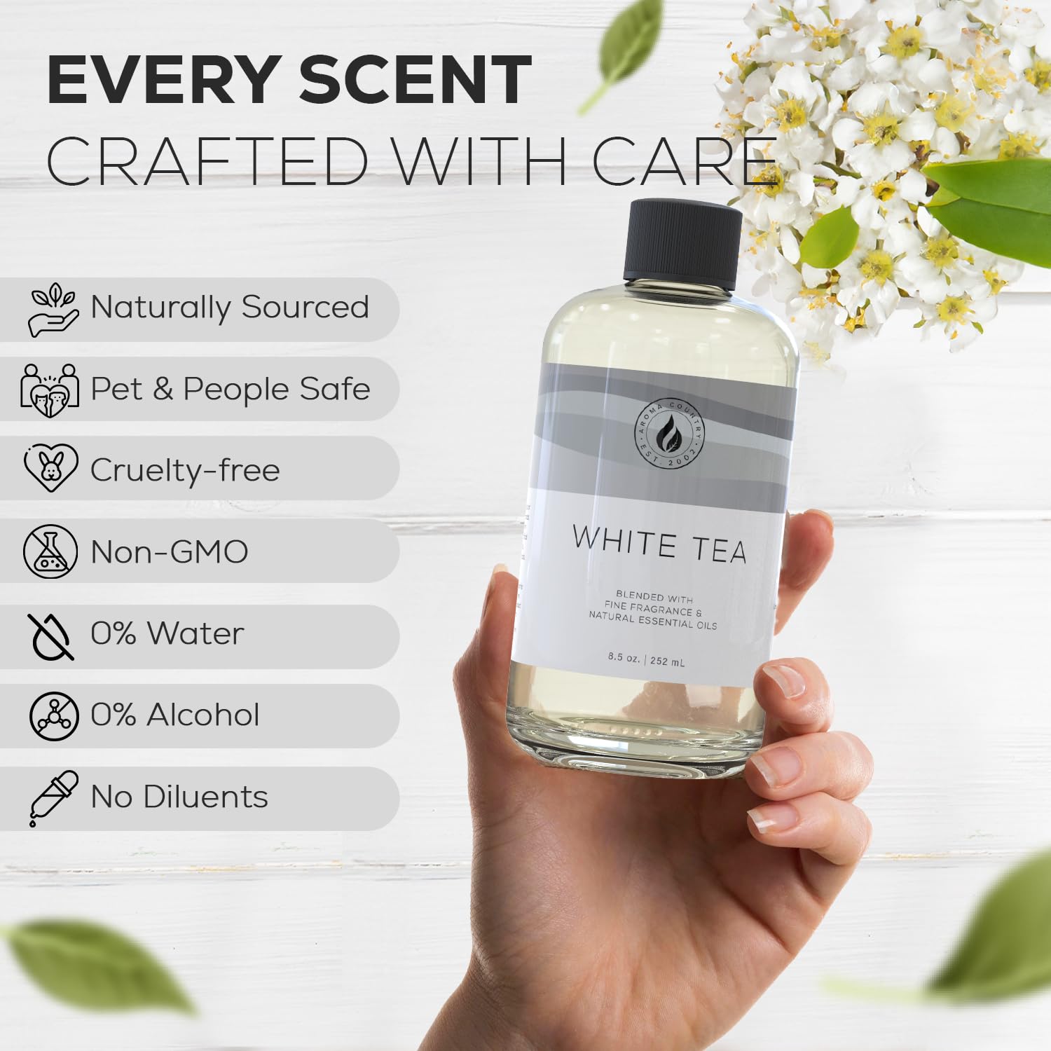 Aroma Country White Tea Diffuser Oil Refill 8.5 Fl Oz