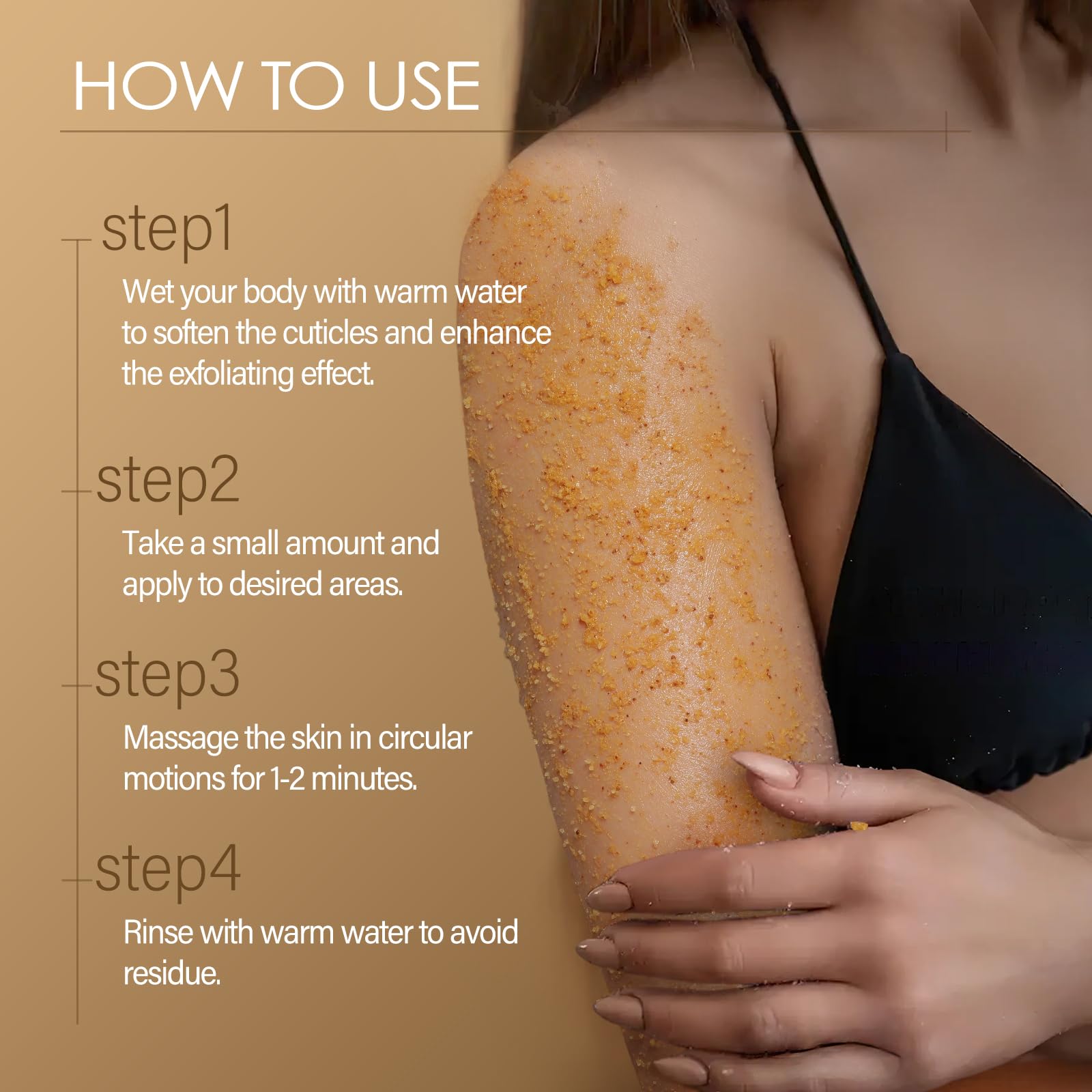 MOSRROU Turmeric Body Scrub Vitamin C Exfoliating Body Scrub With Collagen And - MOSRROU Official Product View 7