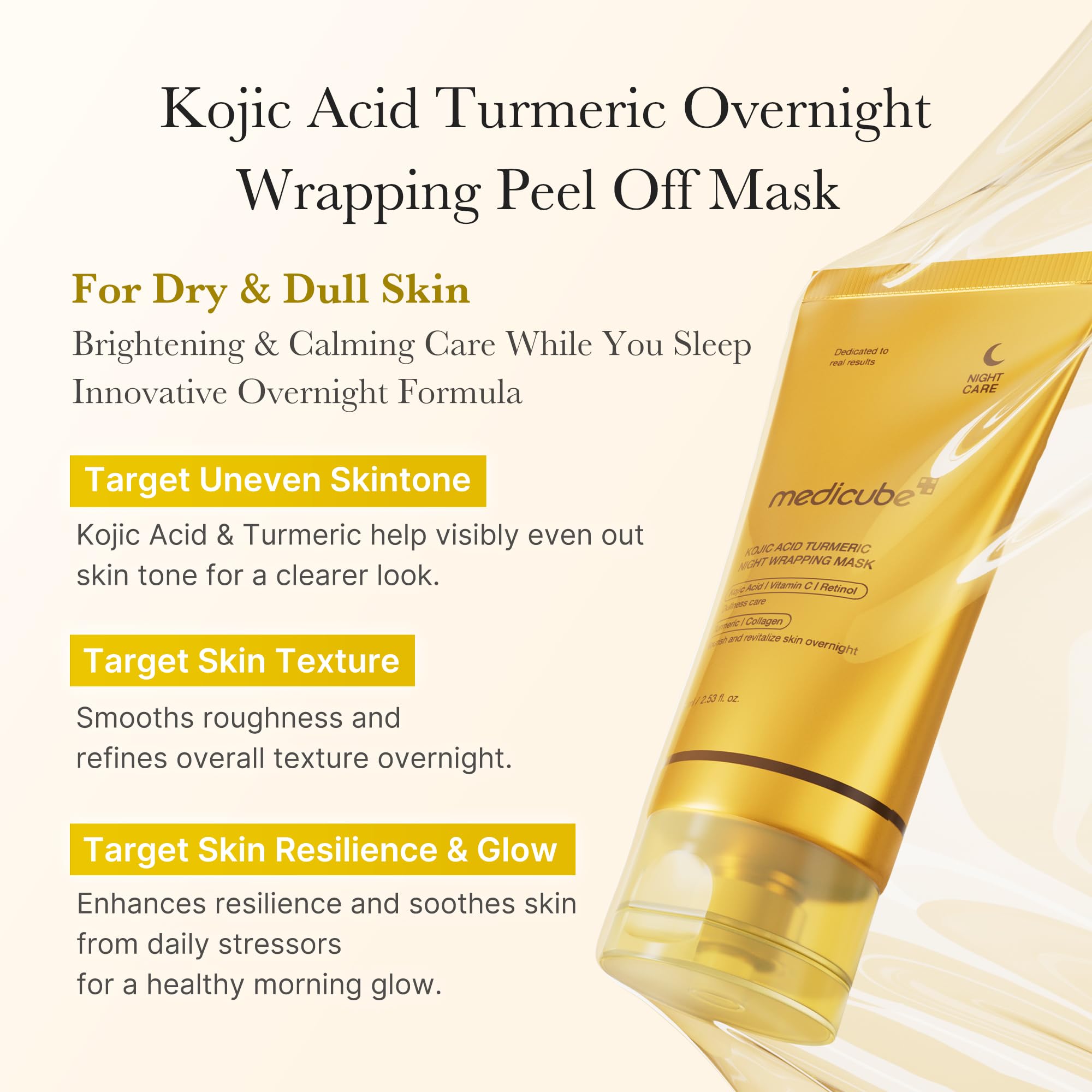 medicube Kojic Acid Turmeric Overnight Wrapping Peel Off Mask – - medicube