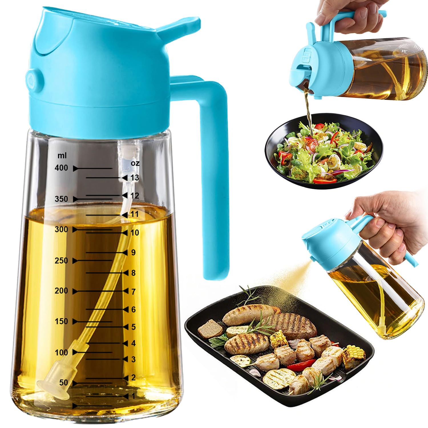 TrendPlain 16oz/470ml Glass Olive Oil Sprayer for Cooking – 2 in by TrendPlain - Angle View 9