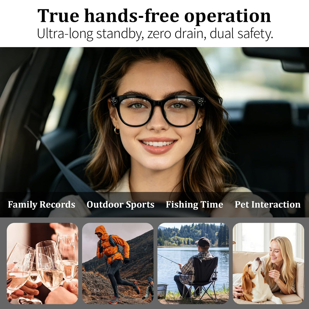 Smart Camera Glasses 8MP Video Recording Sunglasses with 3 - OnsetGizmo Official Imagery - 7