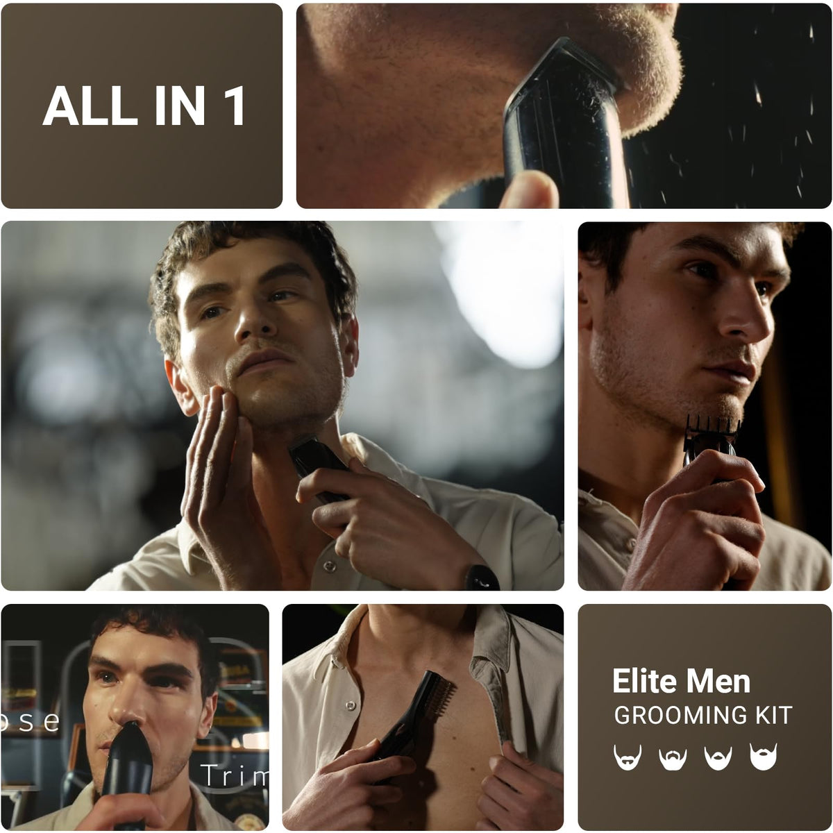 Rechargeable Beard Trimmer for Men in 1 Grooming Kit - SHPAVVER ETHUP Official Imagery - 3