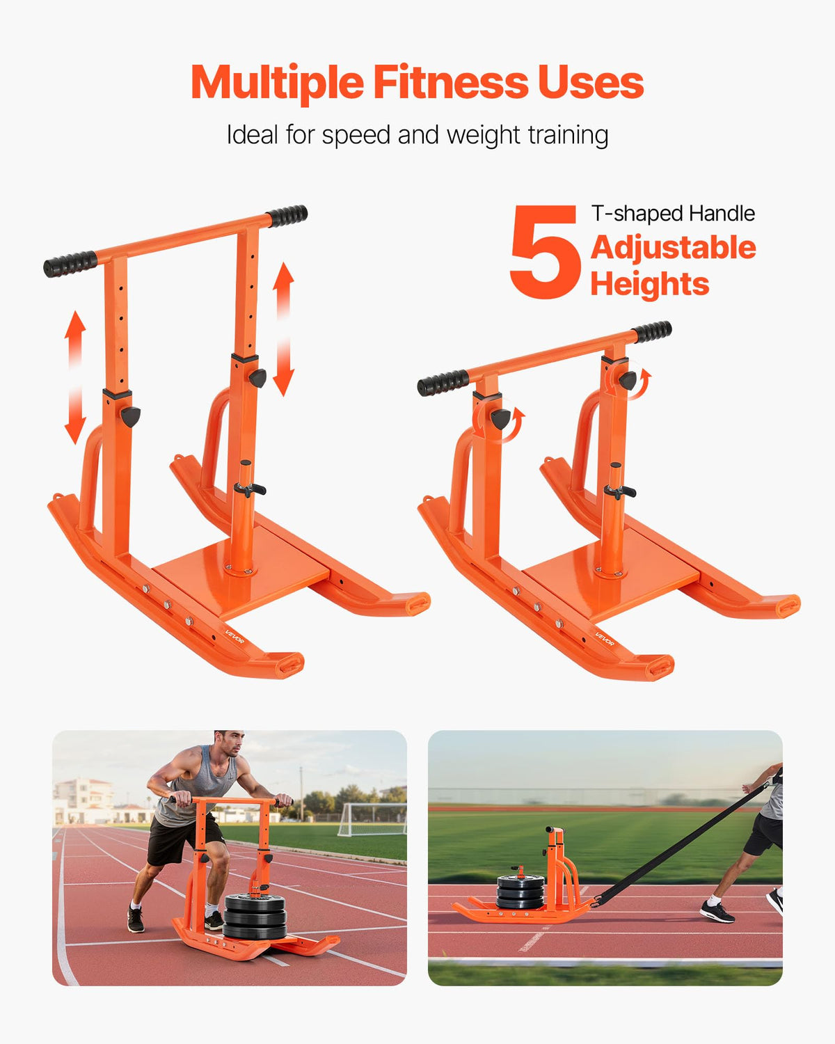 VEVOR Weight Sled Workout Sled for Push Pull Running - VEVOR Official Imagery - 4