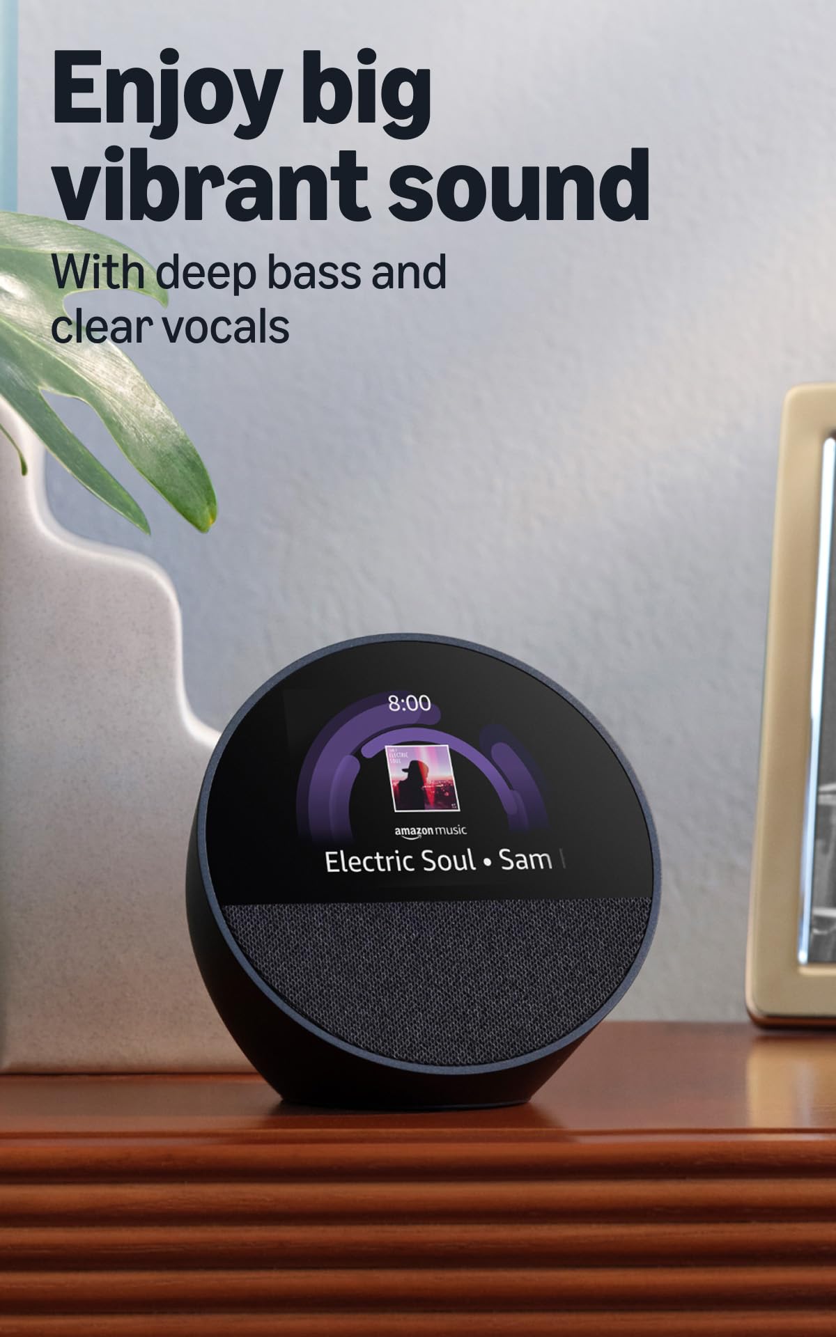 Amazon Echo Spot  , Great for nightstands, offices and kitchens, by Amazon - Angle View 5