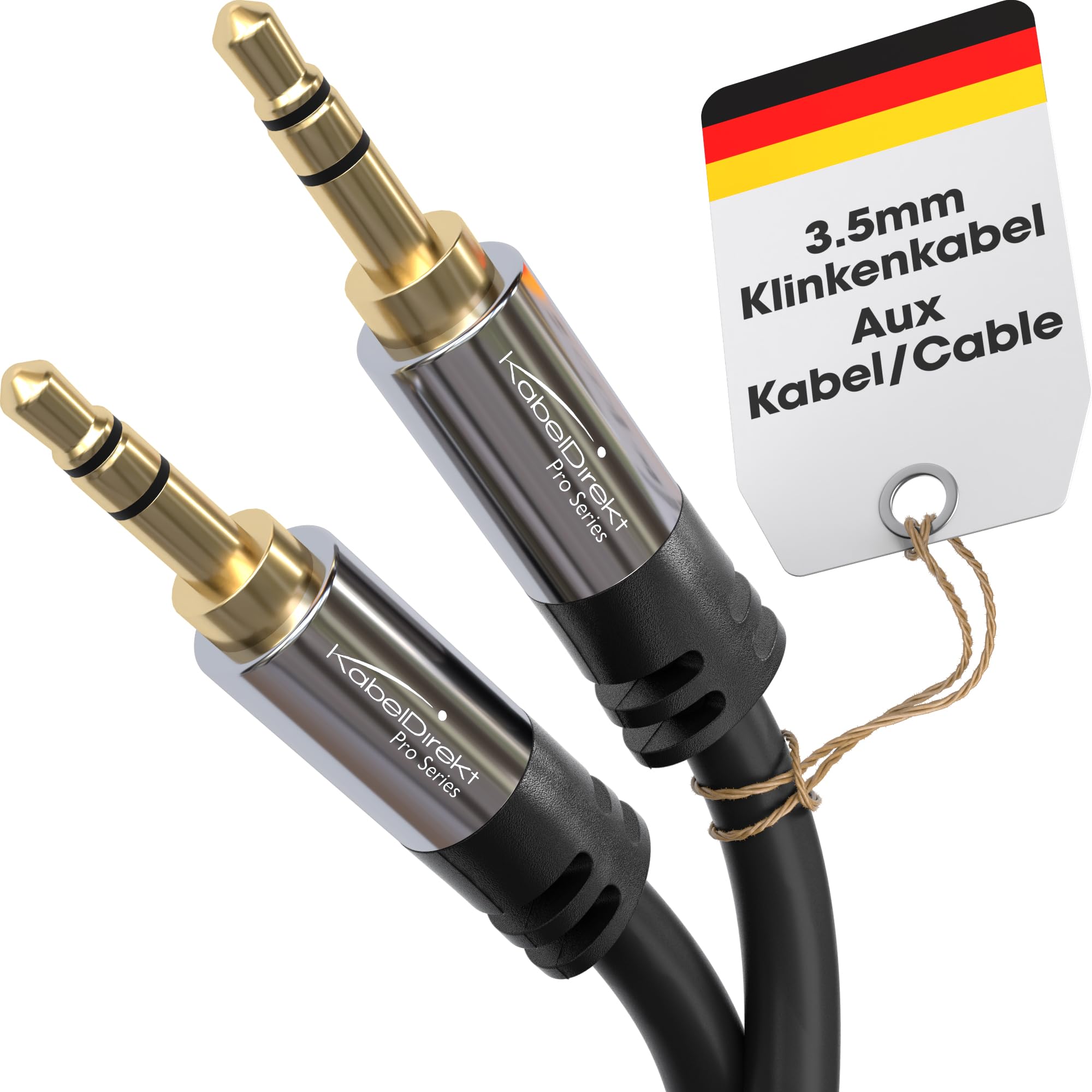 KabelDirekt – Aux Audio Jack Cable 3.5mm – 25ft – Metal by KabelDirekt - Angle View 10