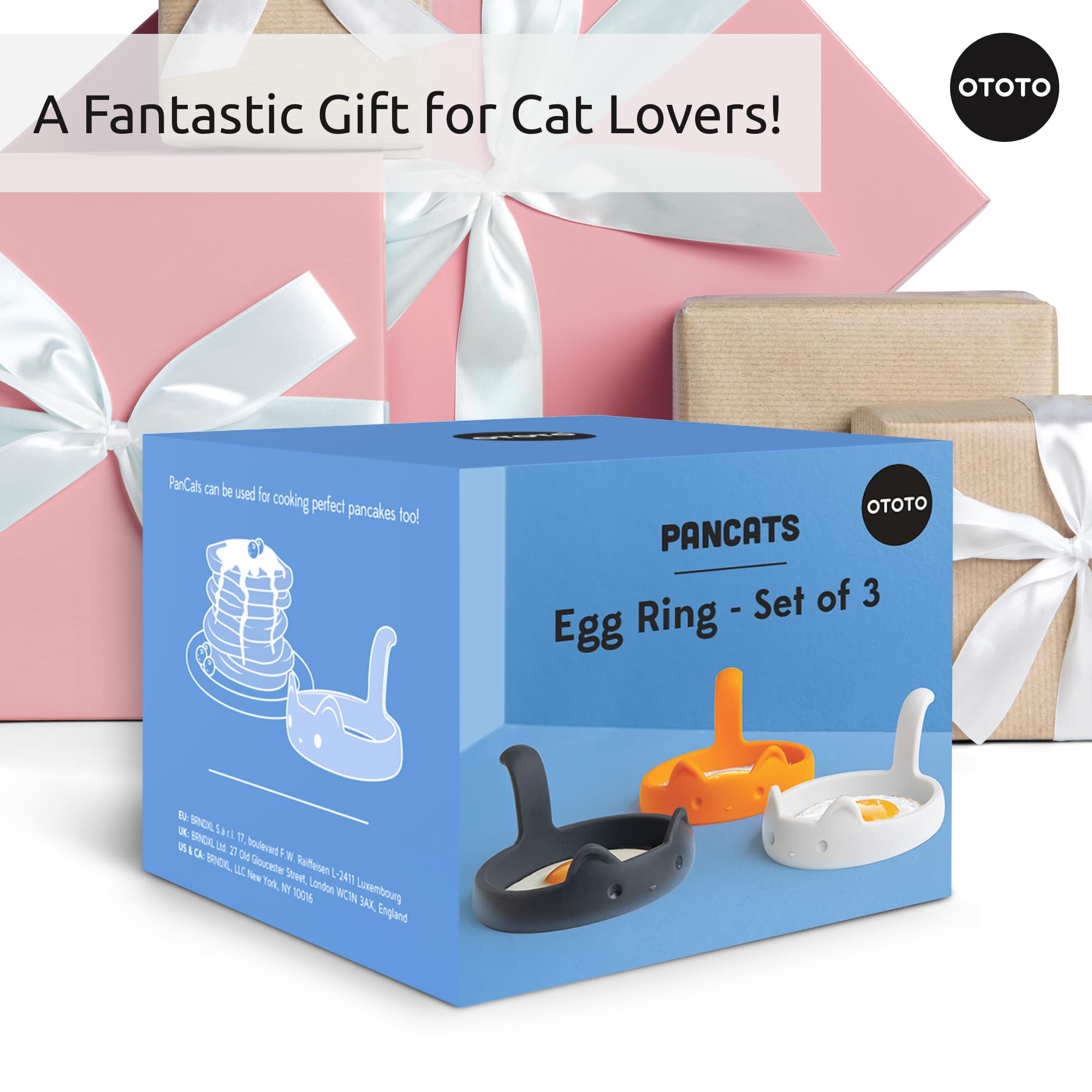 OTOTO PanCats Egg Ring Set of 3 - Silicone Egg Rings for Frying Eggs, - View 7