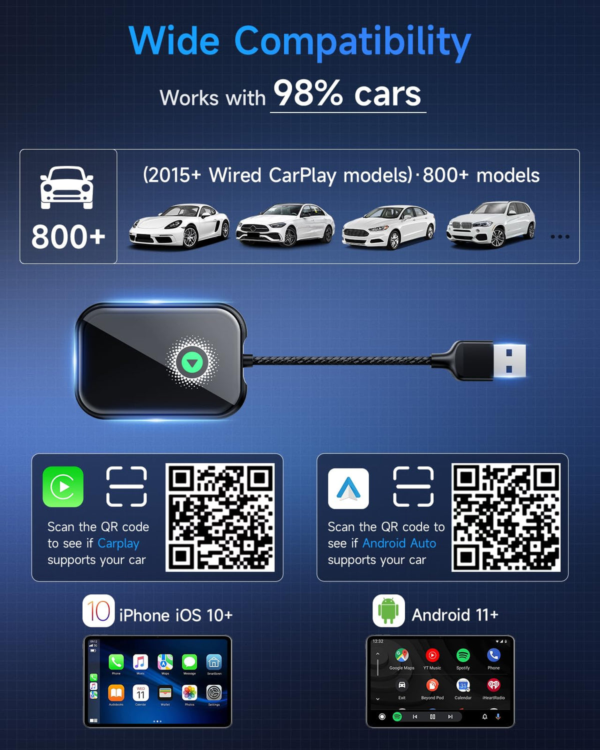 Smarter CarPlay Pro 2 in 1 Wireless CarPlay Android Auto - AweEos Official Imagery - 8