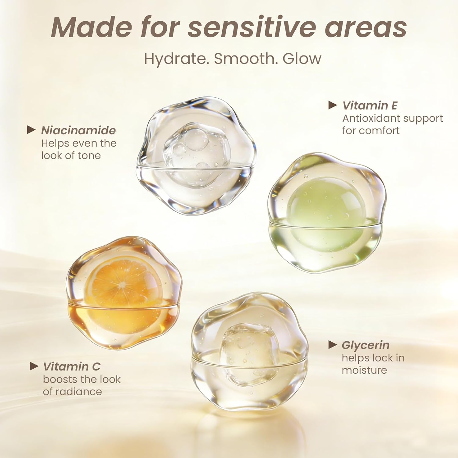 ZZILME intimate brightening body cream for women, hydrating underarms and bikini area, with smooth, radiant skin.