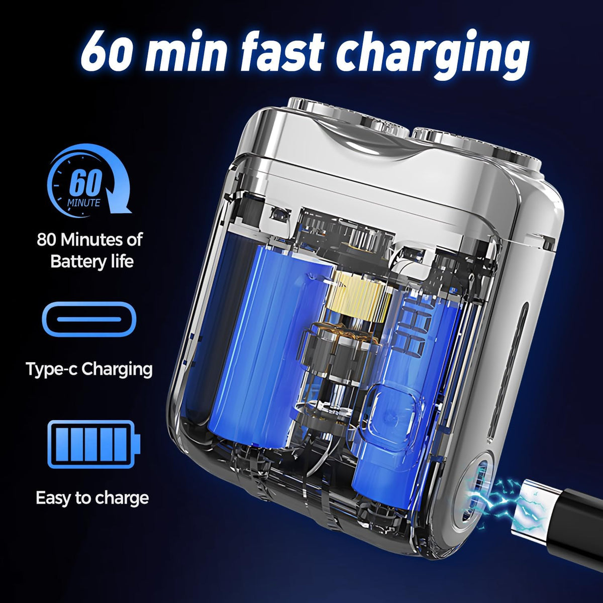 2026 New Portable Mini Electric Shaver for Men Compact Dual - DOUNIU Official Imagery - 4